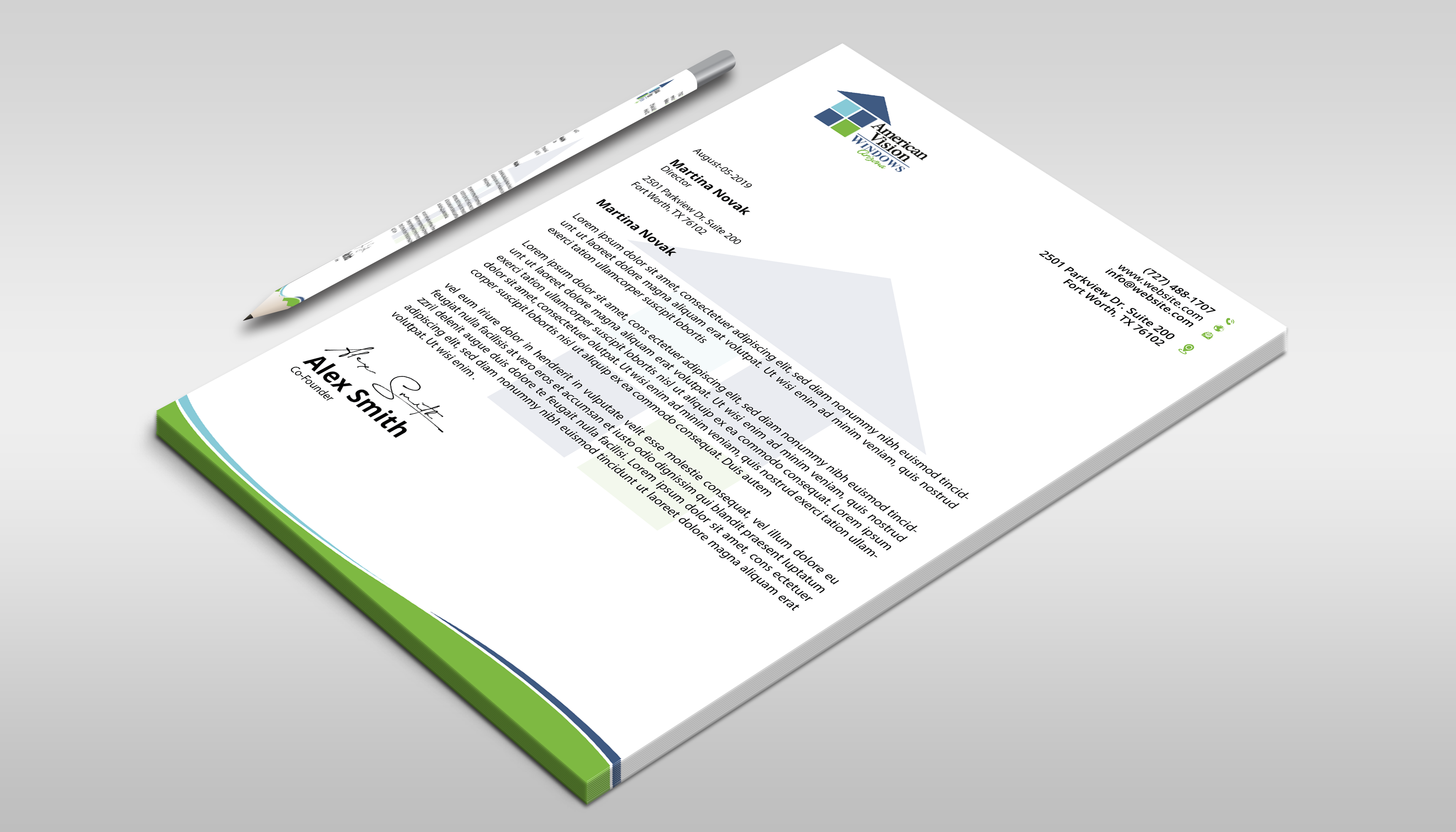 Diseño de Membrete por DesignerShahadat para American Vision Windows Arizona | Diseño #34052415