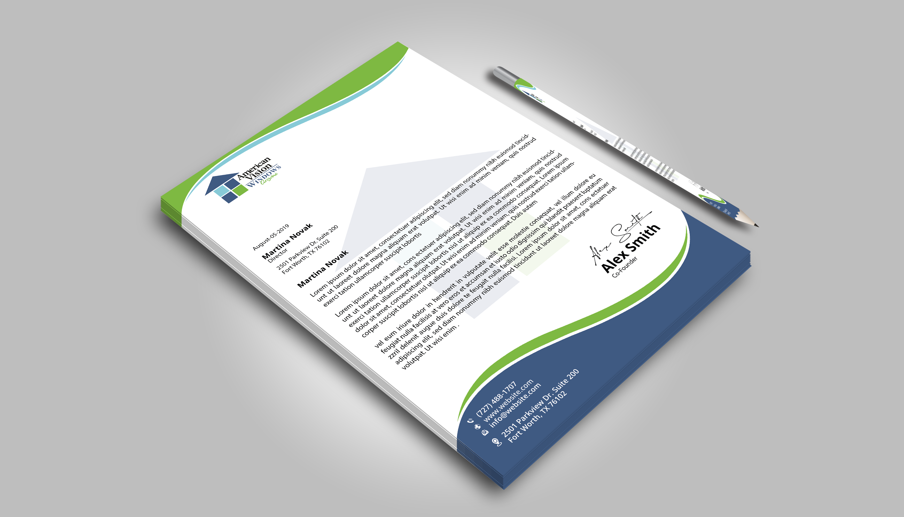 Letterhead Design by DesignerShahadat for American Vision Windows Arizona | Design #34054009