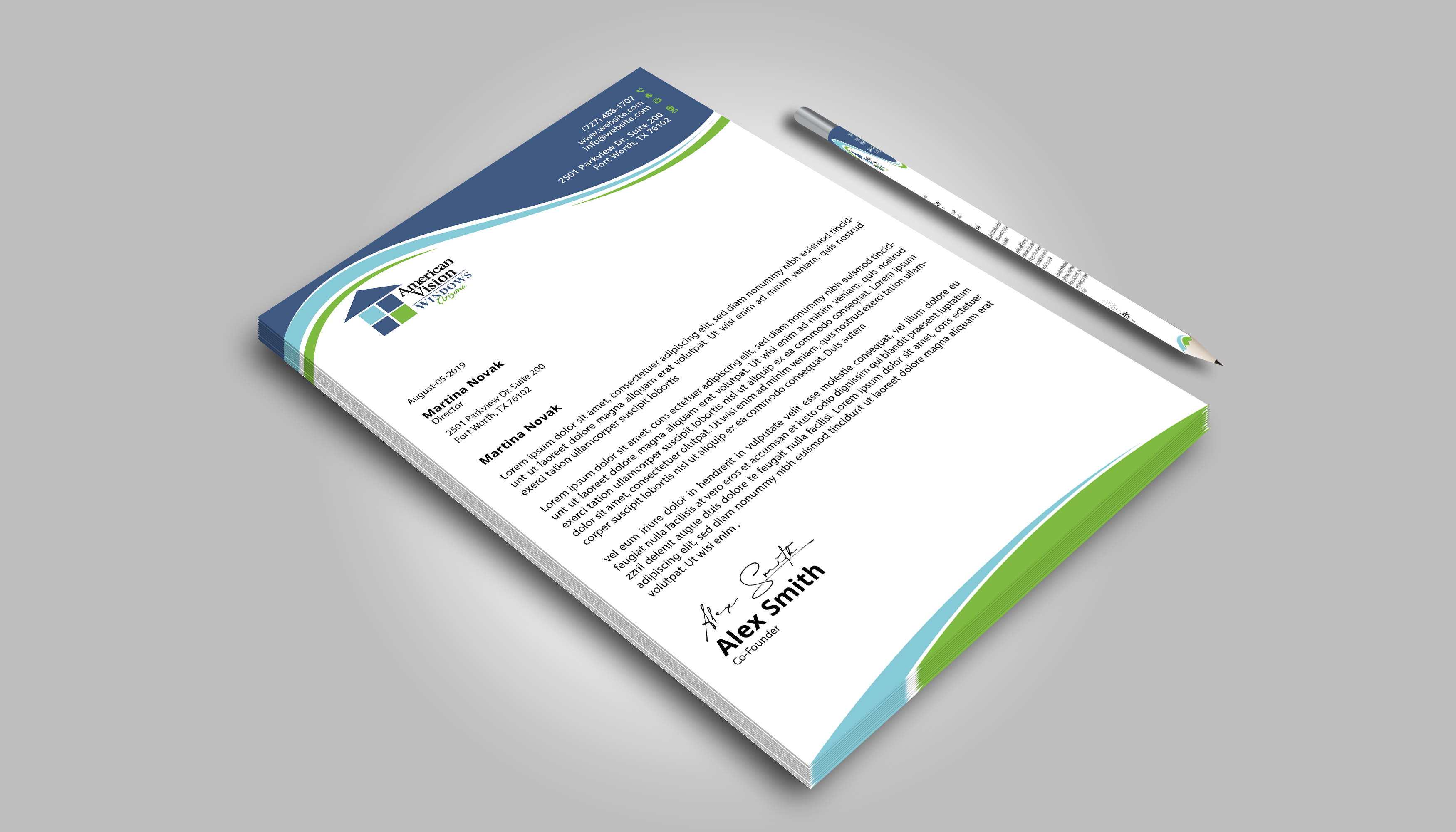 Letterhead Design by DesignerShahadat for American Vision Windows Arizona | Design #34054025