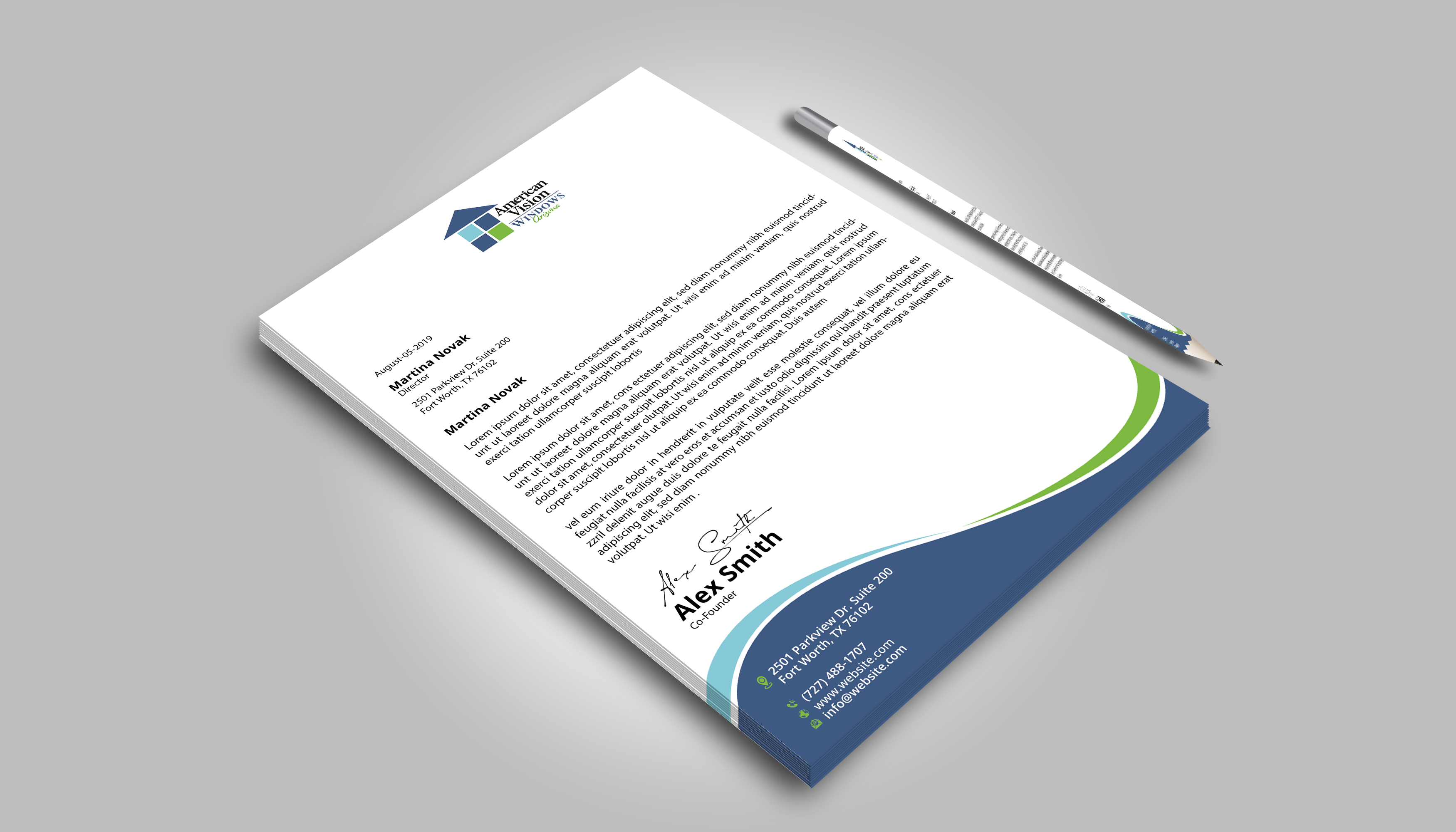 Diseño de Membrete por DesignerShahadat para American Vision Windows Arizona | Diseño #34054676