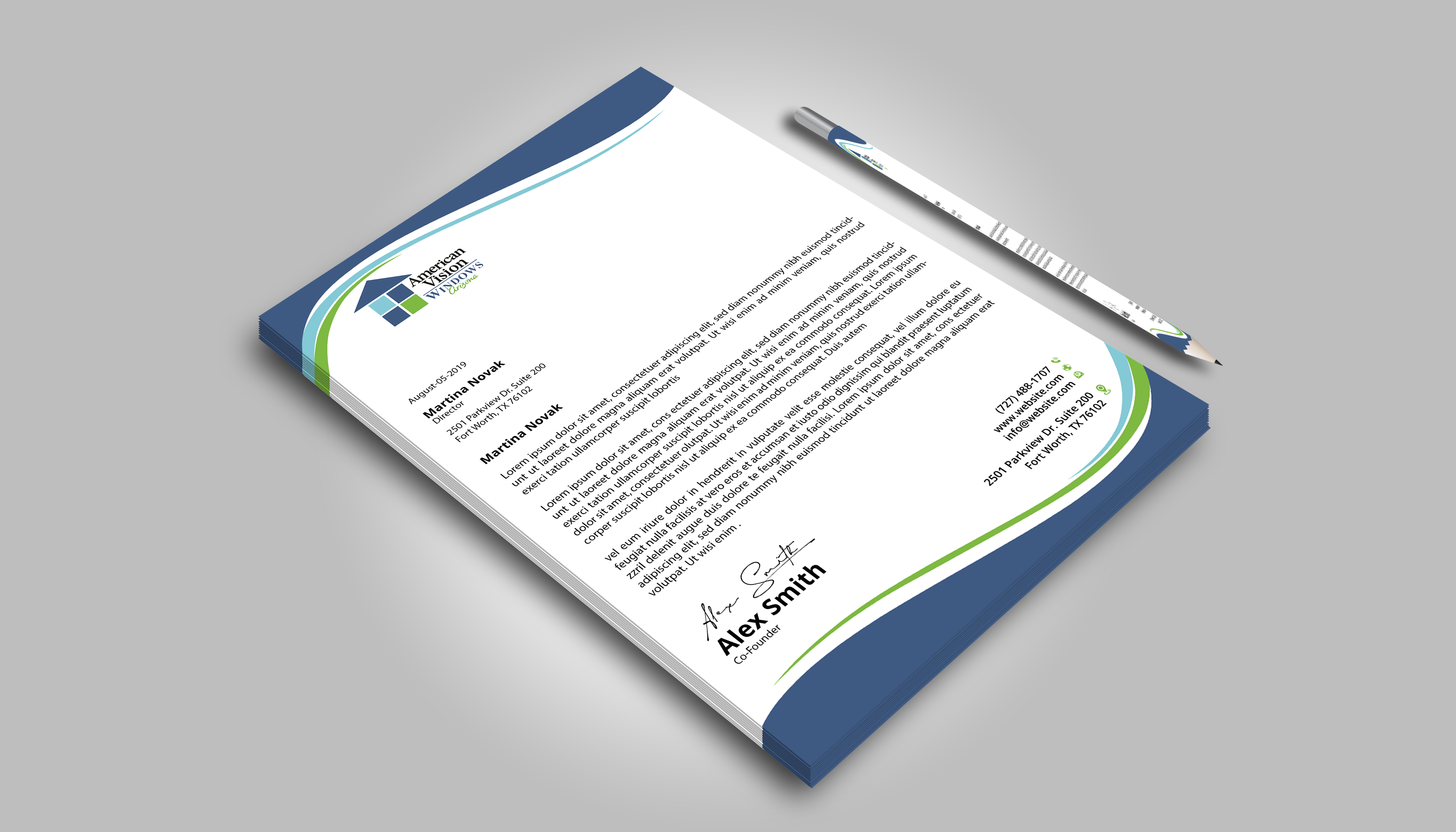 Letterhead Design by DesignerShahadat for American Vision Windows Arizona | Design #34054678