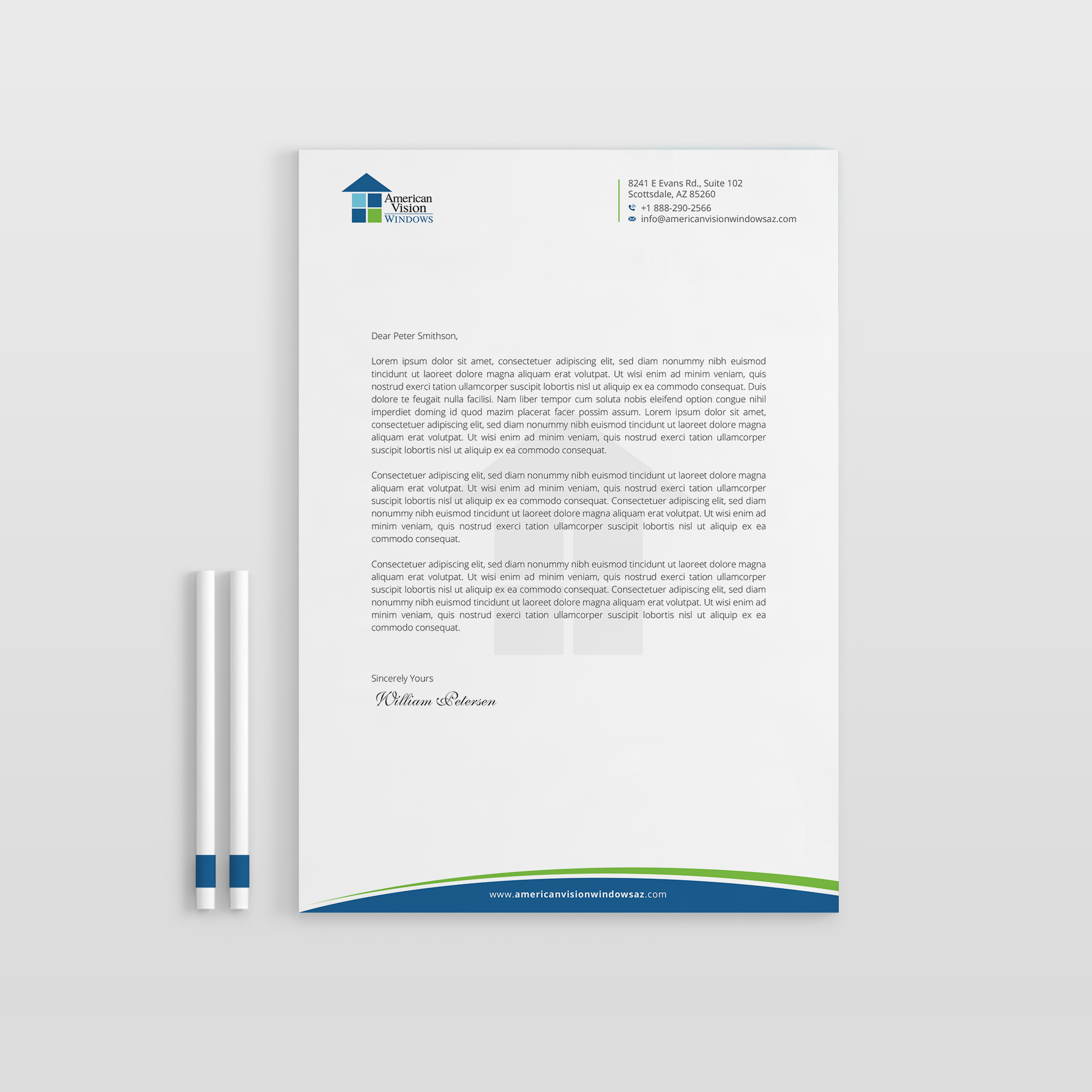 Diseño de Membrete por OxonoArt para American Vision Windows Arizona | Diseño #34060311