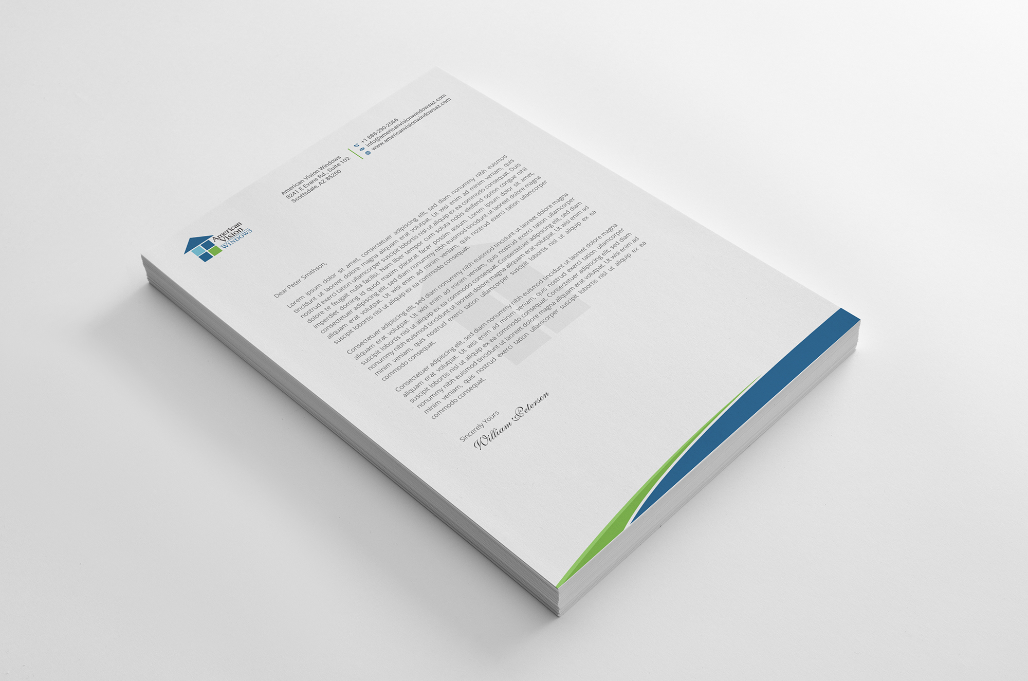Letterhead Design by OxonoArt for American Vision Windows Arizona | Design #34065214
