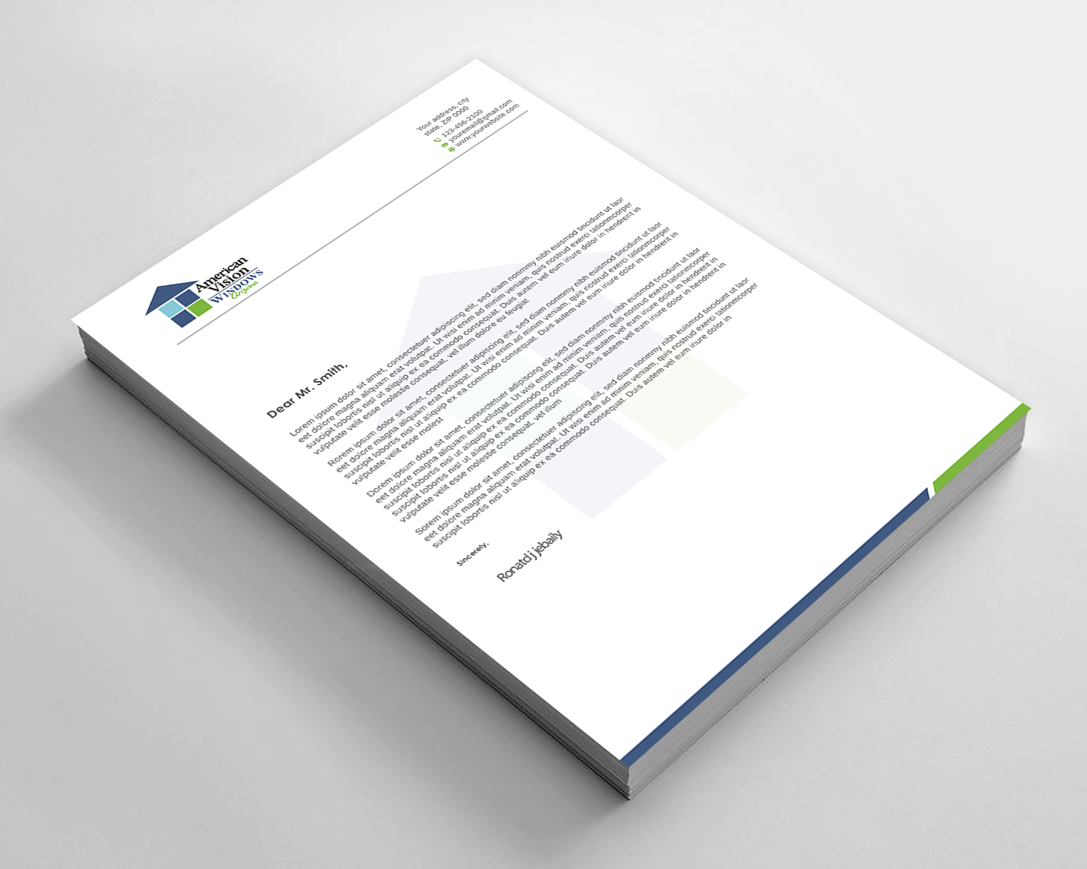 Diseño de Membrete por LAXMI DESIGNHUB para American Vision Windows Arizona | Diseño #34055356