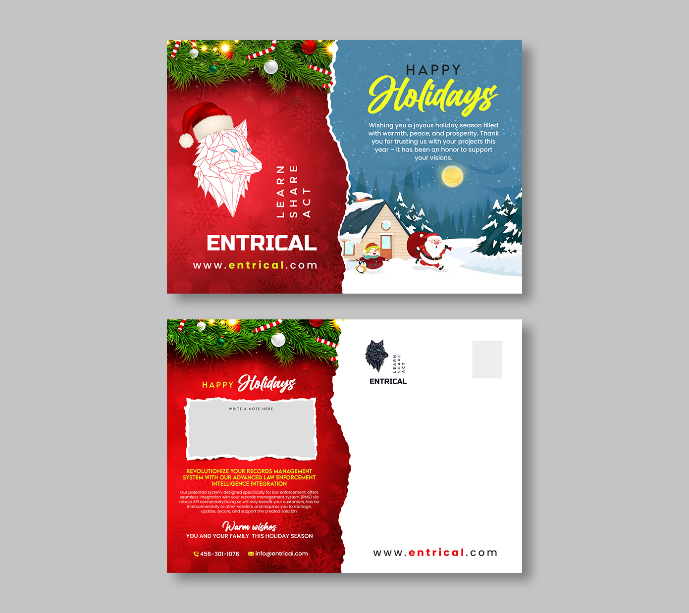 Postcard Design by debdesign for Entrical, LLC | Design #34086866