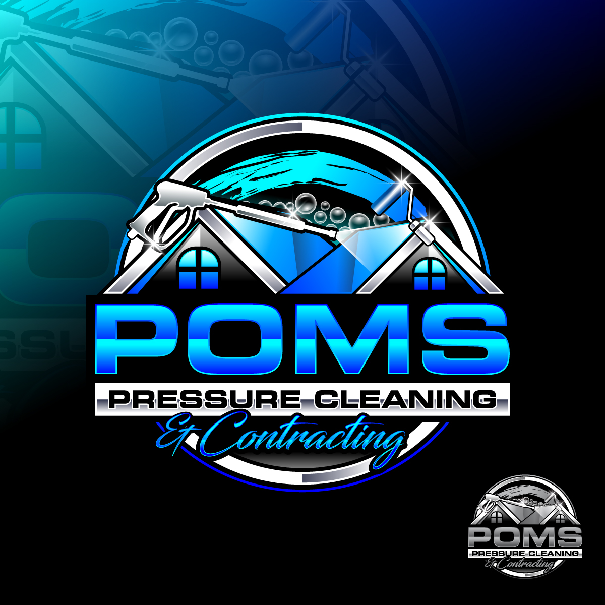 Logo Design by Suvendu.S for Poms Pressure Cleaning & Contracting | Design #34123772