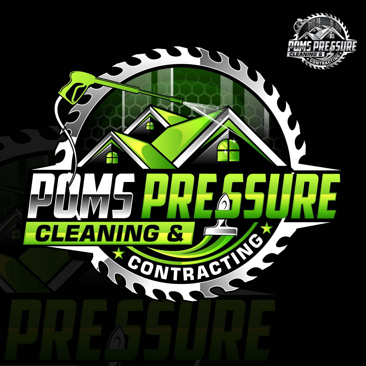 Logo Design by Suvendu.S for Poms Pressure Cleaning & Contracting | Design #34124648