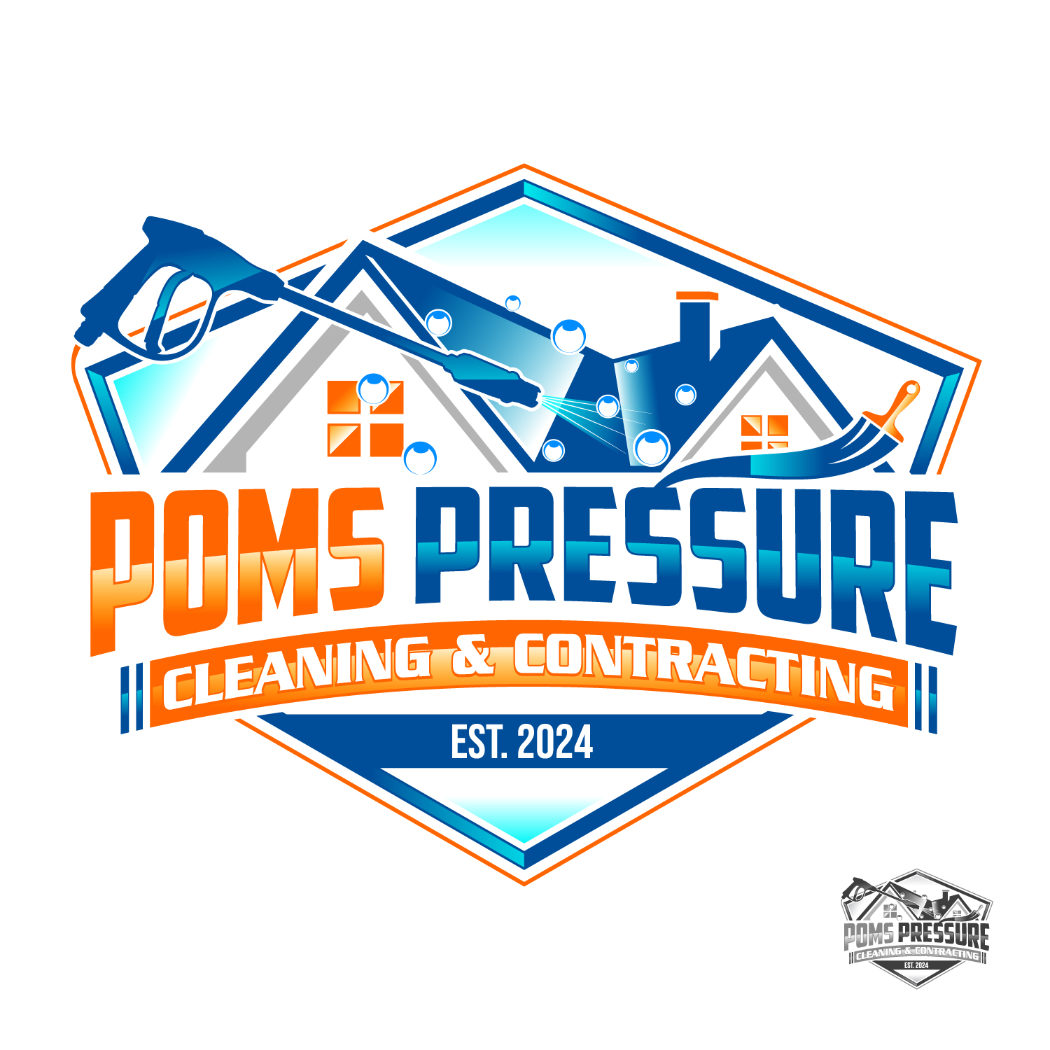 Logo-Design von Suvendu.S für Poms Pressure Cleaning & Contracting | Design #34125436