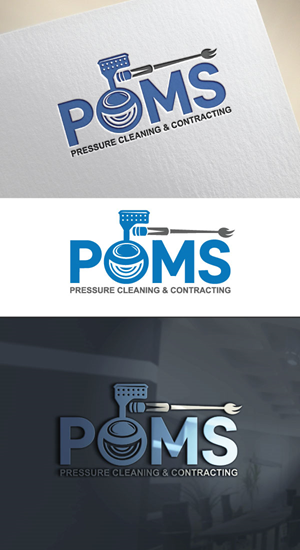 Logo Design by AB design ..... for Poms Pressure Cleaning & Contracting | Design: #34081957