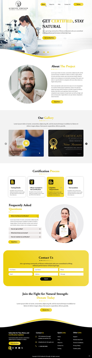Web-Design von pb für Authentic Strength-Natural Certification | Design: #34094343