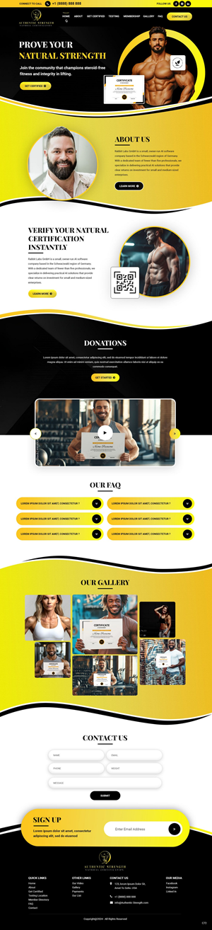 Web-Design von pb für Authentic Strength-Natural Certification | Design: #34094348