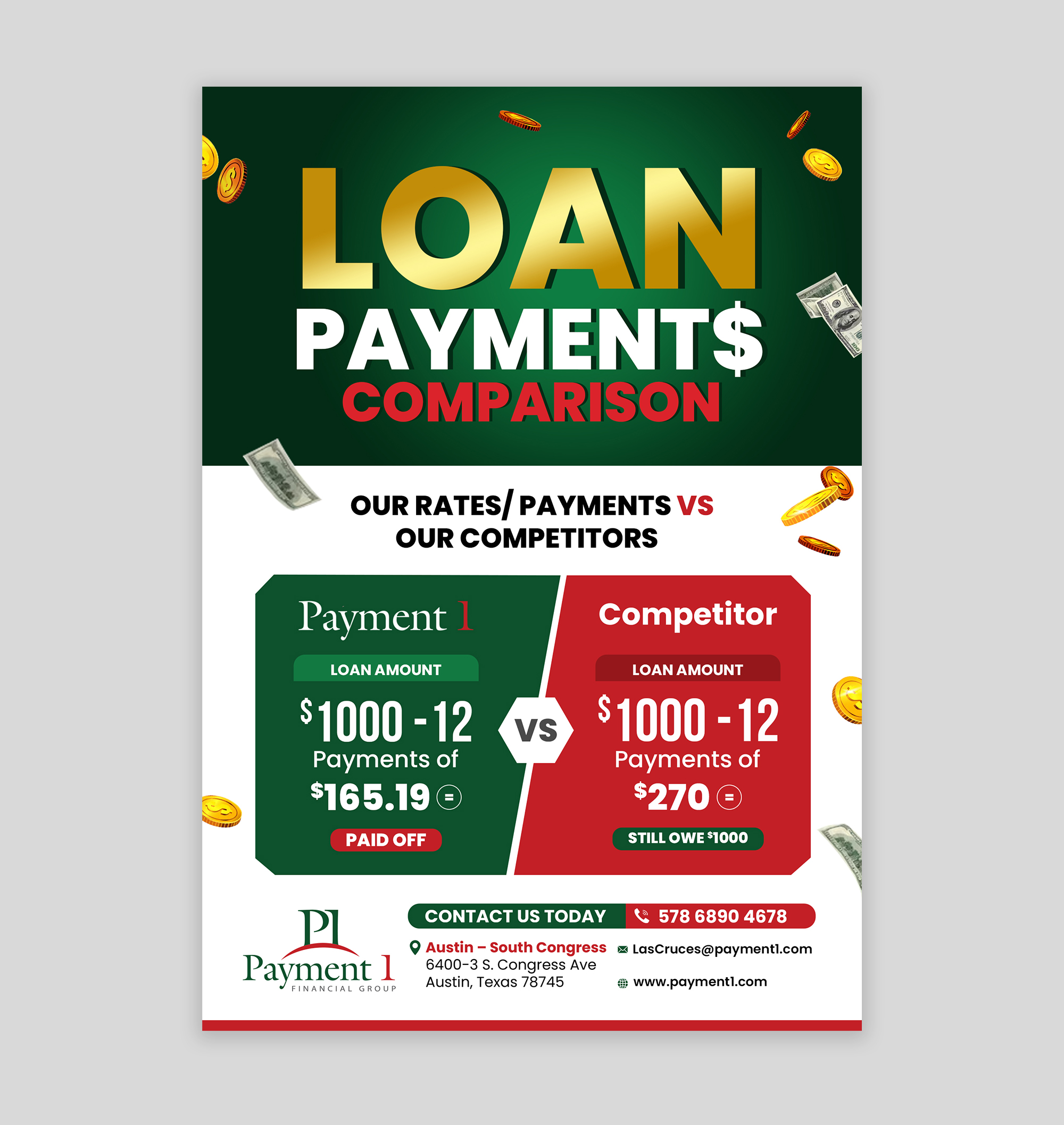 Flyer Design by debdesign for Payment 1 Financial | Design #34091677
