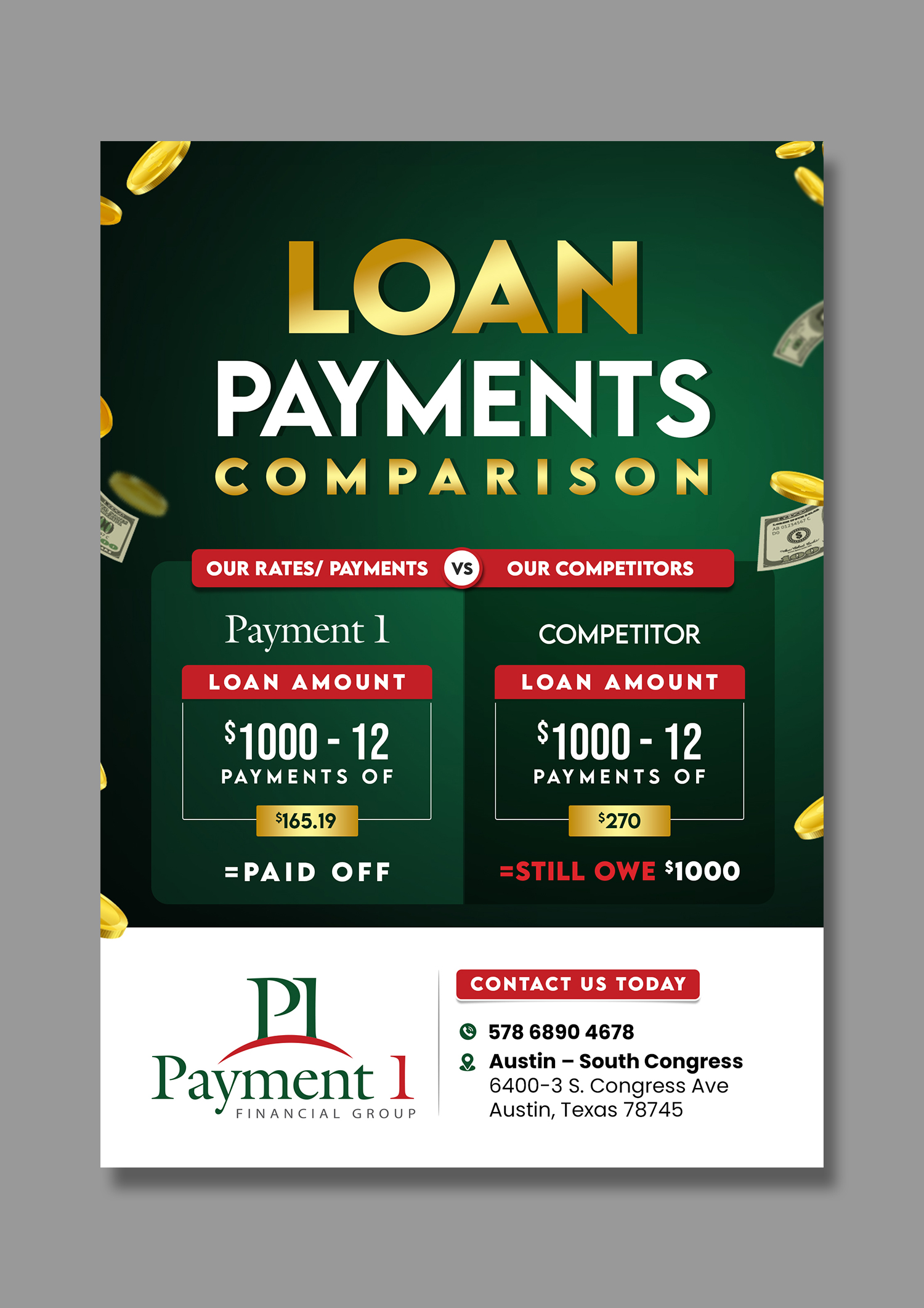 Flyer Design by debdesign for Payment 1 Financial | Design #34091749