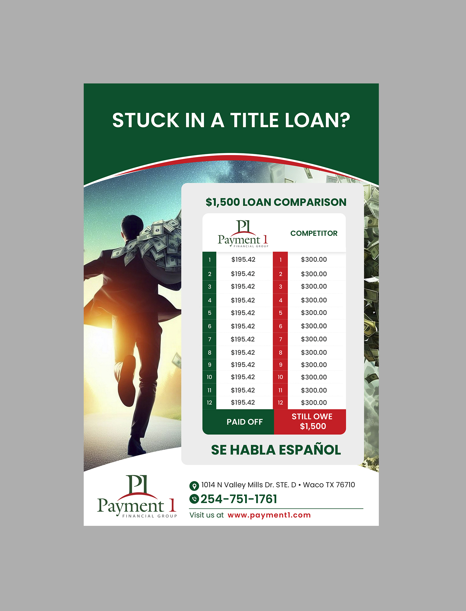 Flyer Design by Creations Box 2015 for Payment 1 Financial | Design #34139912