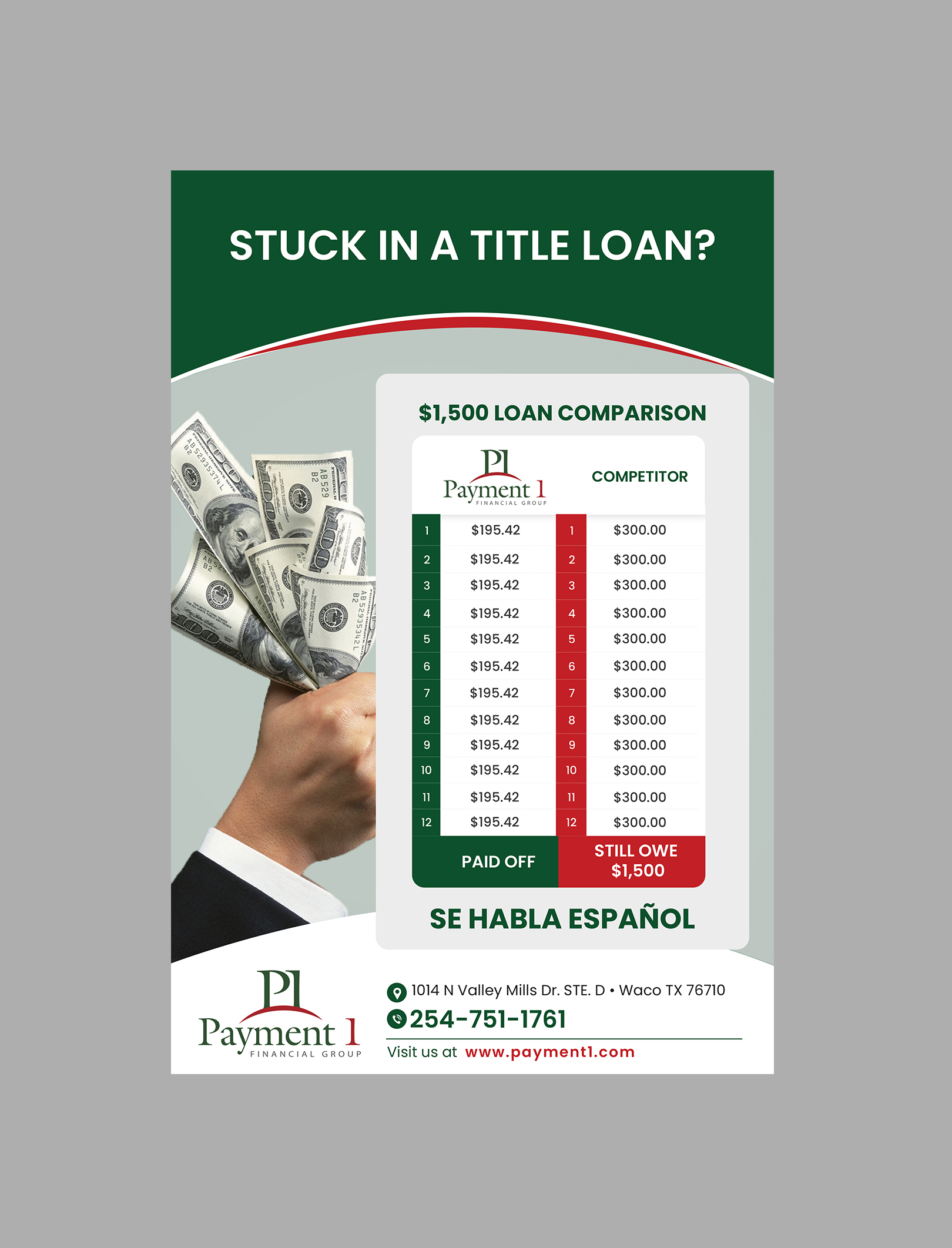 Flyer Design by Creations Box 2015 for Payment 1 Financial | Design #34139914