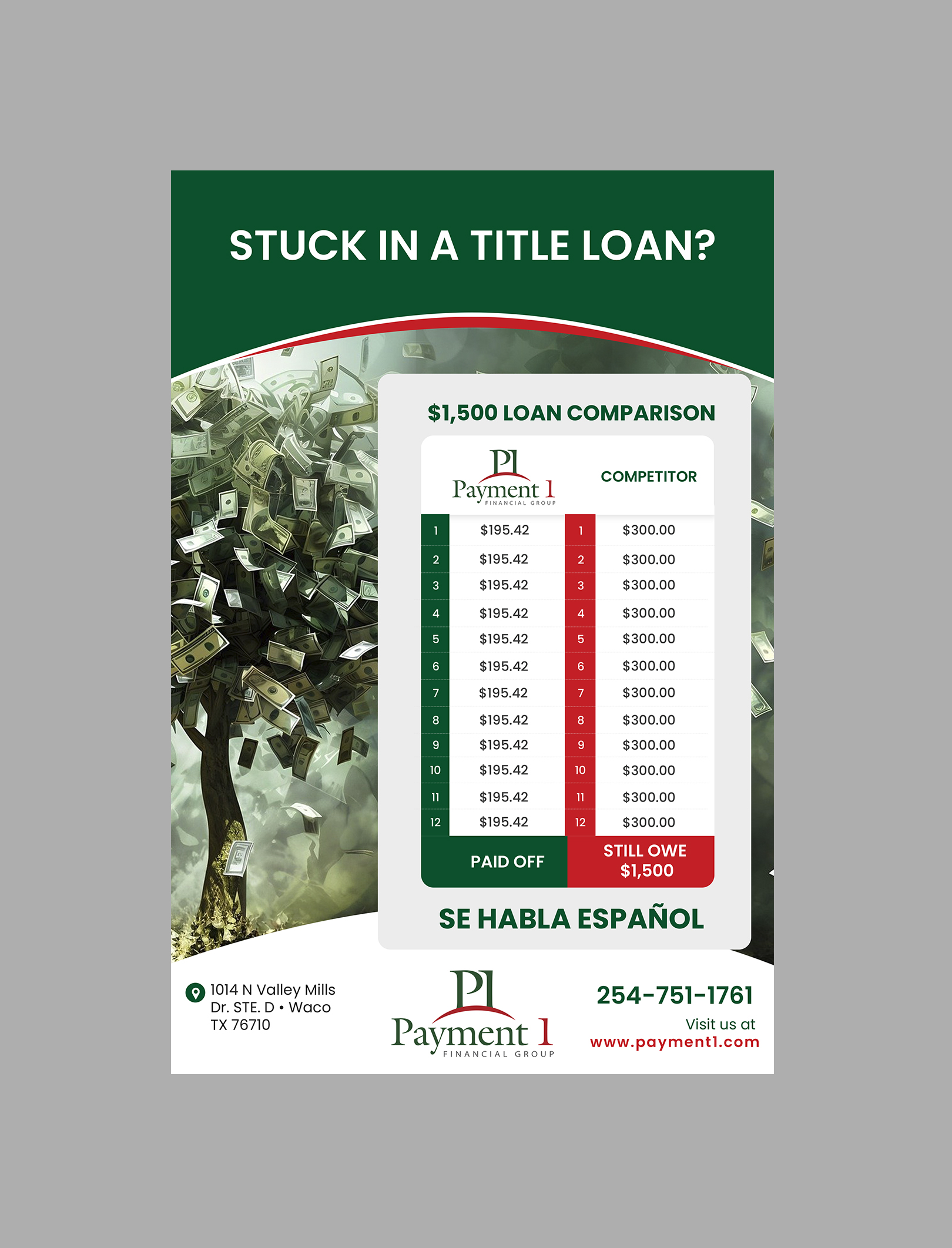 Flyer Design by Creations Box 2015 for Payment 1 Financial | Design #34140452