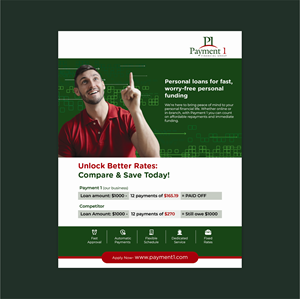 Diseño de Flyer por GMWIRE para Payment 1 Financial | Diseño: #34133816