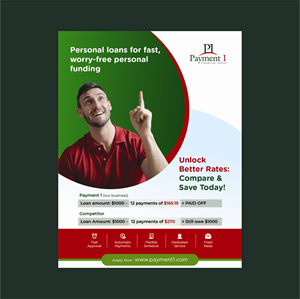 Diseño de Flyer por GMWIRE para Payment 1 Financial | Diseño: #34135475