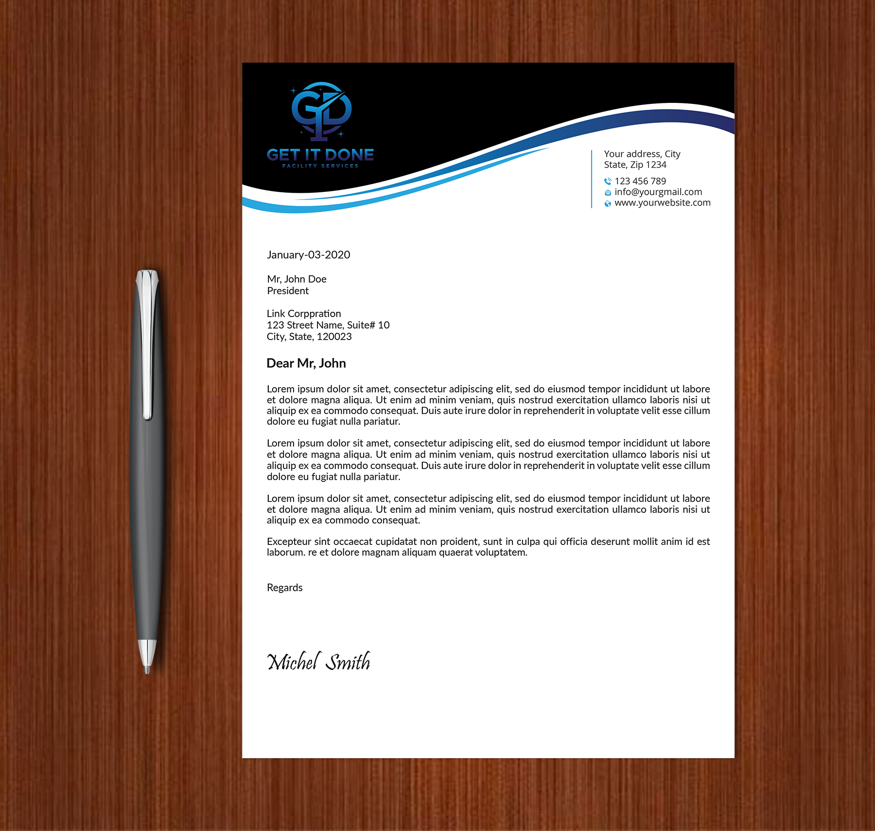 Letterhead Design by Expert Bappy for this project | Design #34089126