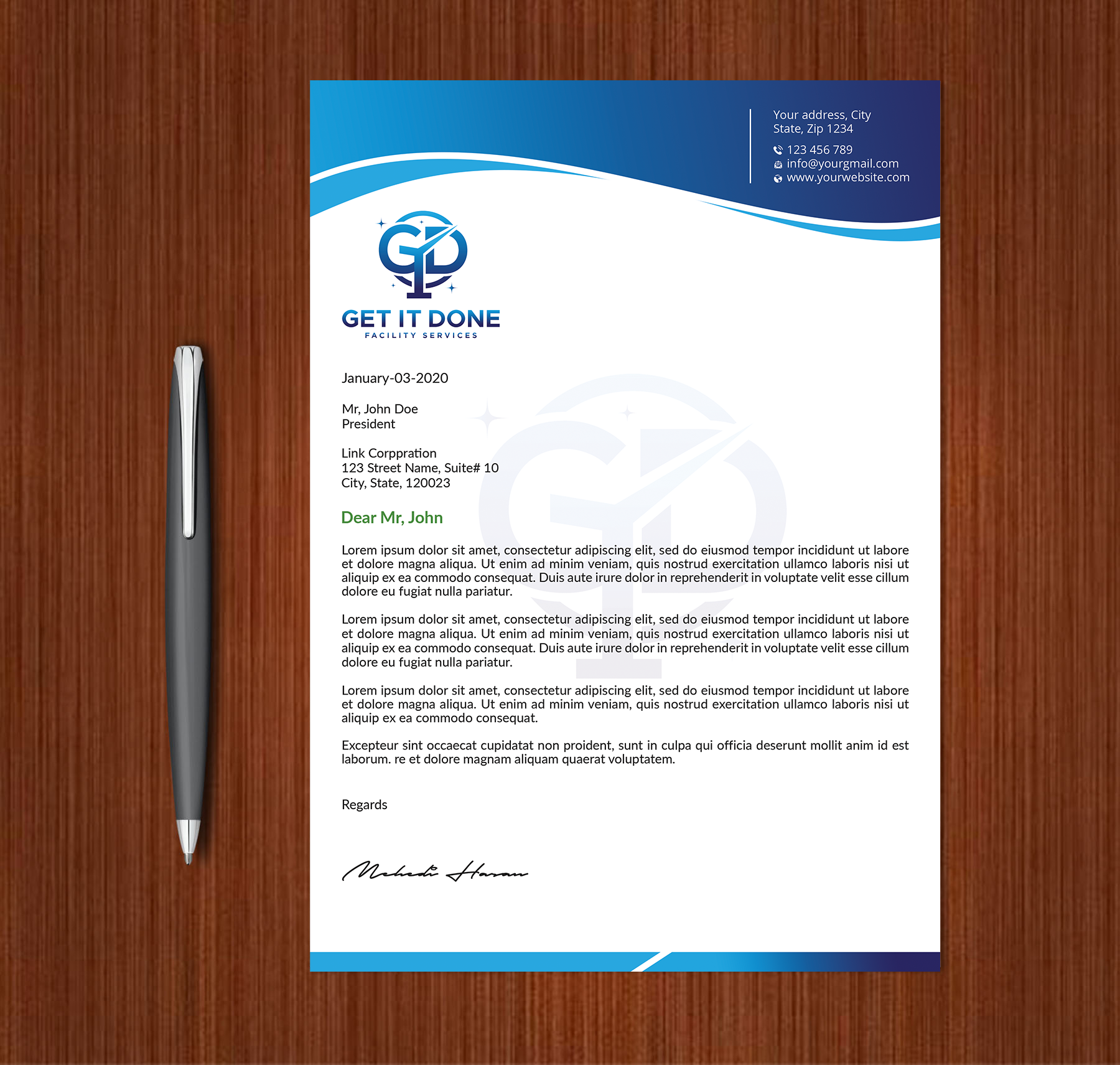 Letterhead Design by Expert Bappy for this project | Design #34089308