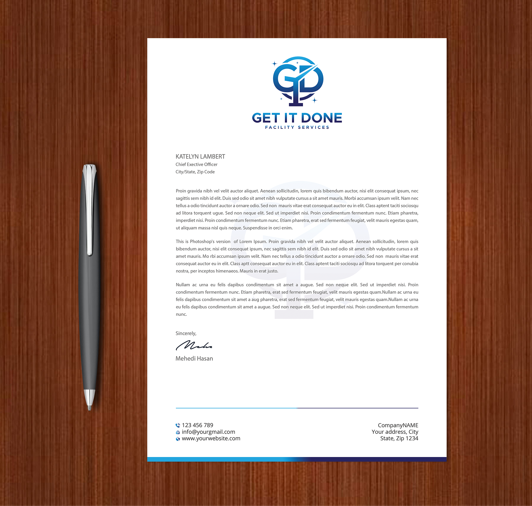 Letterhead Design by Expert Bappy for this project | Design #34089868
