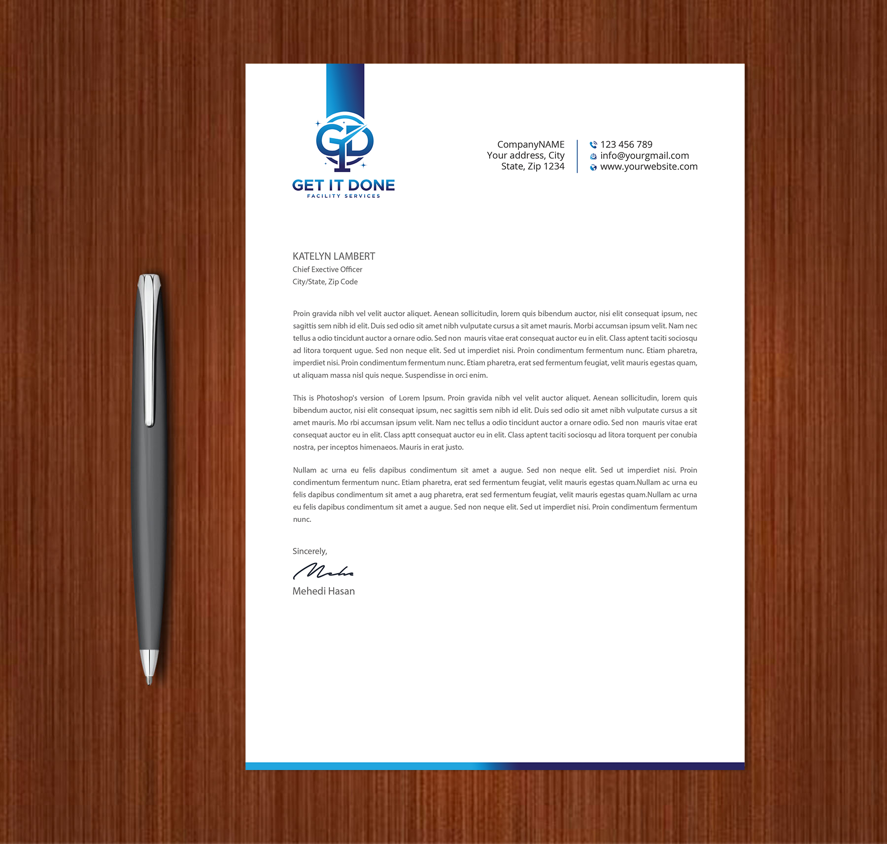Letterhead Design by Expert Bappy for this project | Design #34090367