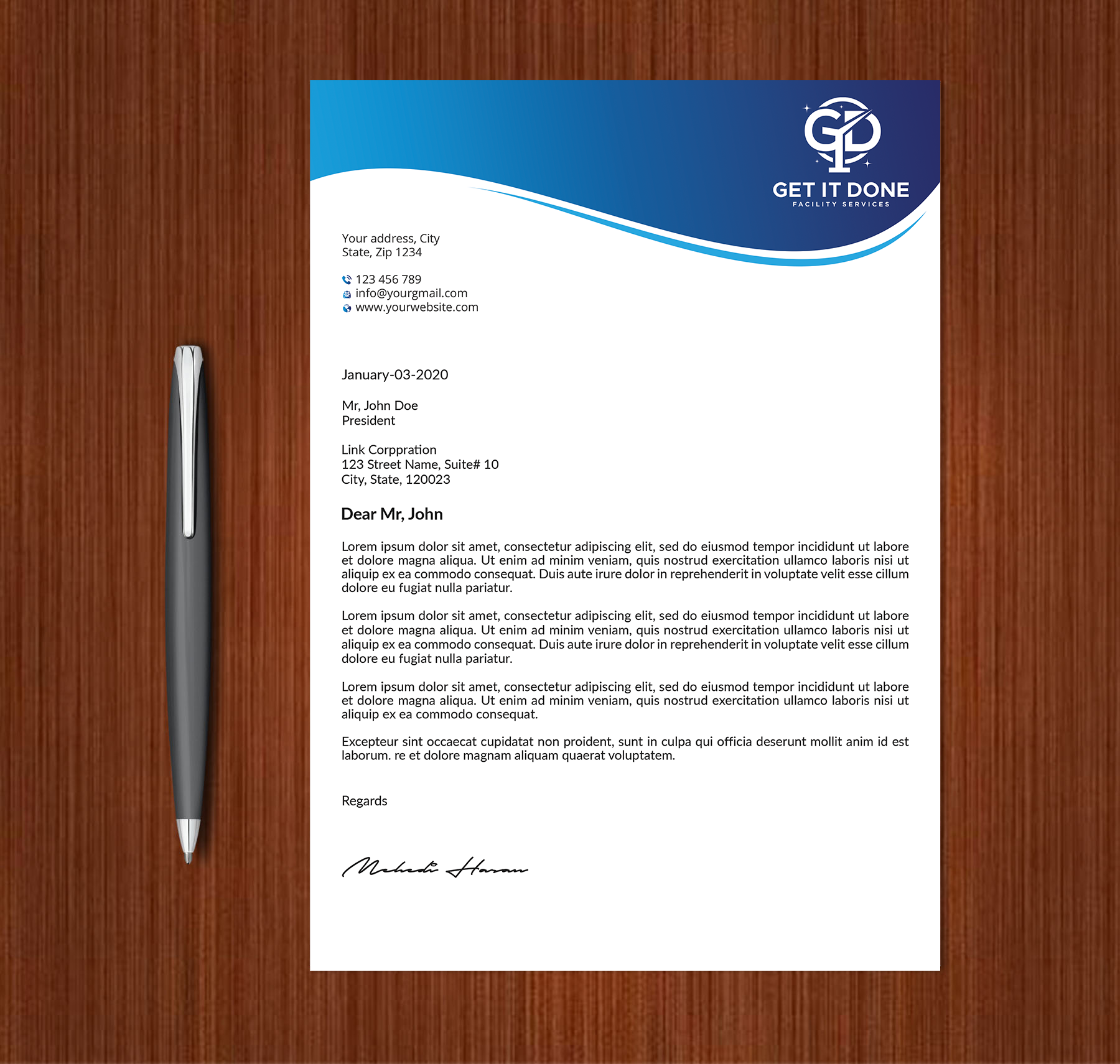 Letterhead Design by Expert Bappy for this project | Design #34090429