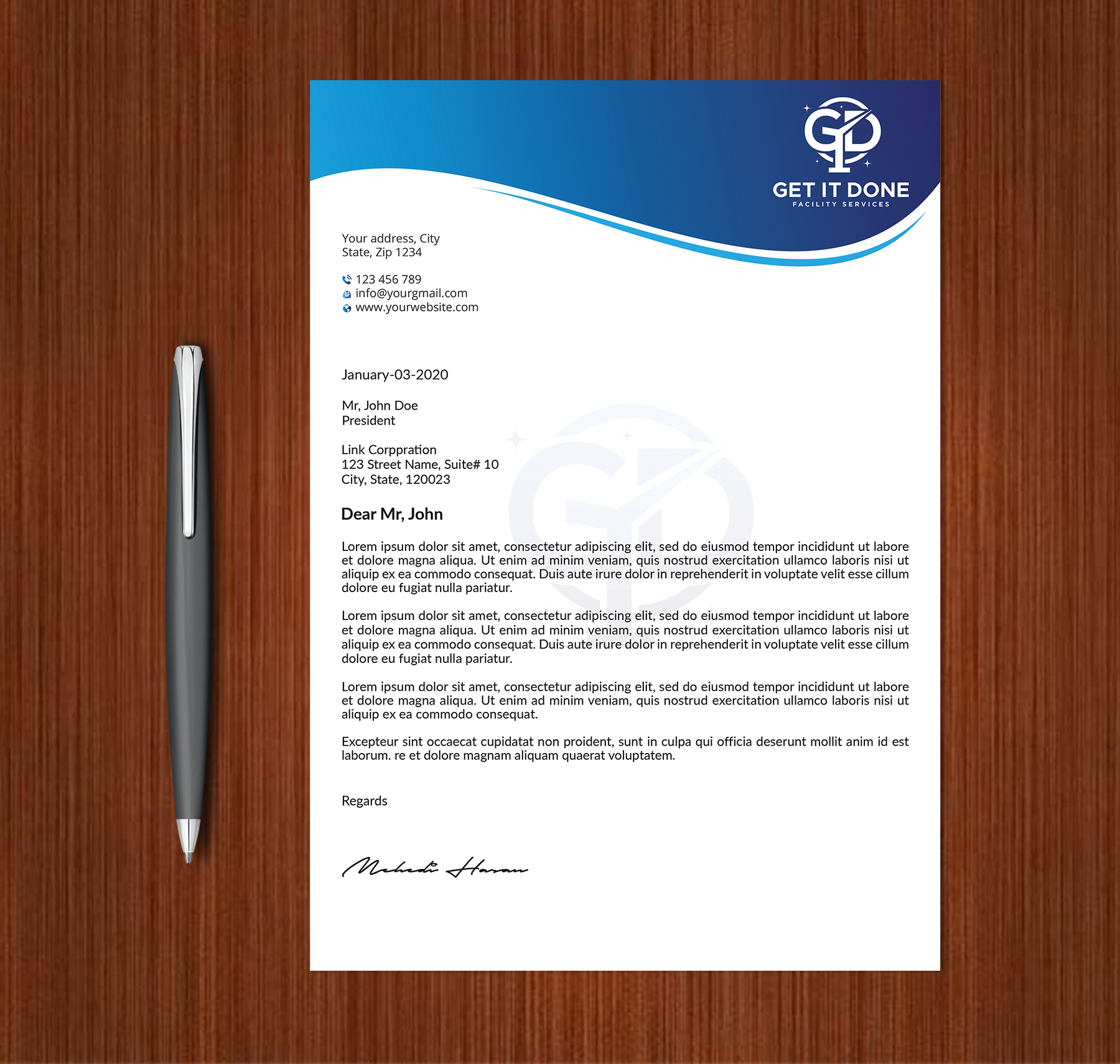 Letterhead Design by Expert Bappy for this project | Design #34090450