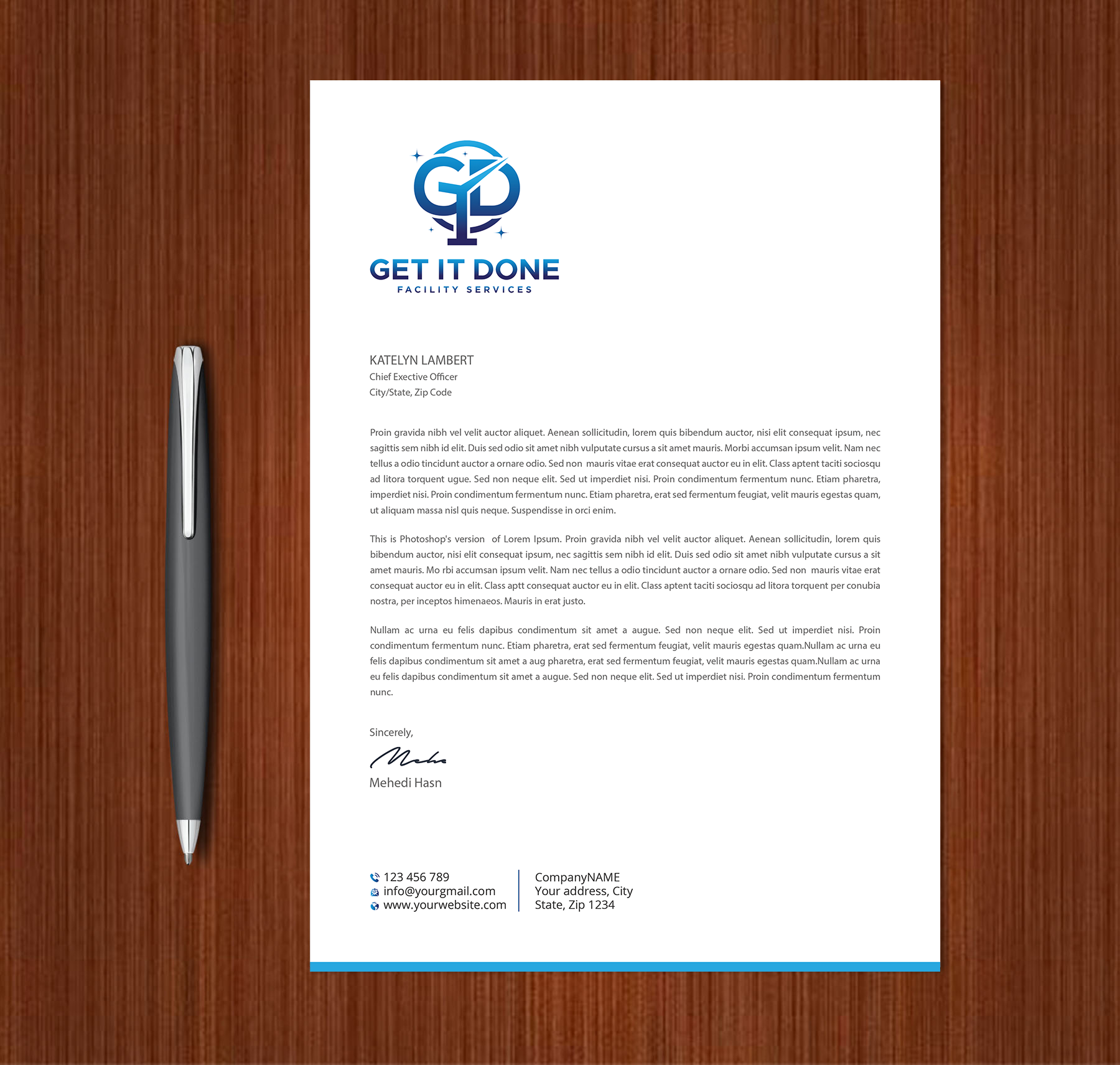 Letterhead Design by Expert Bappy for this project | Design #34090451