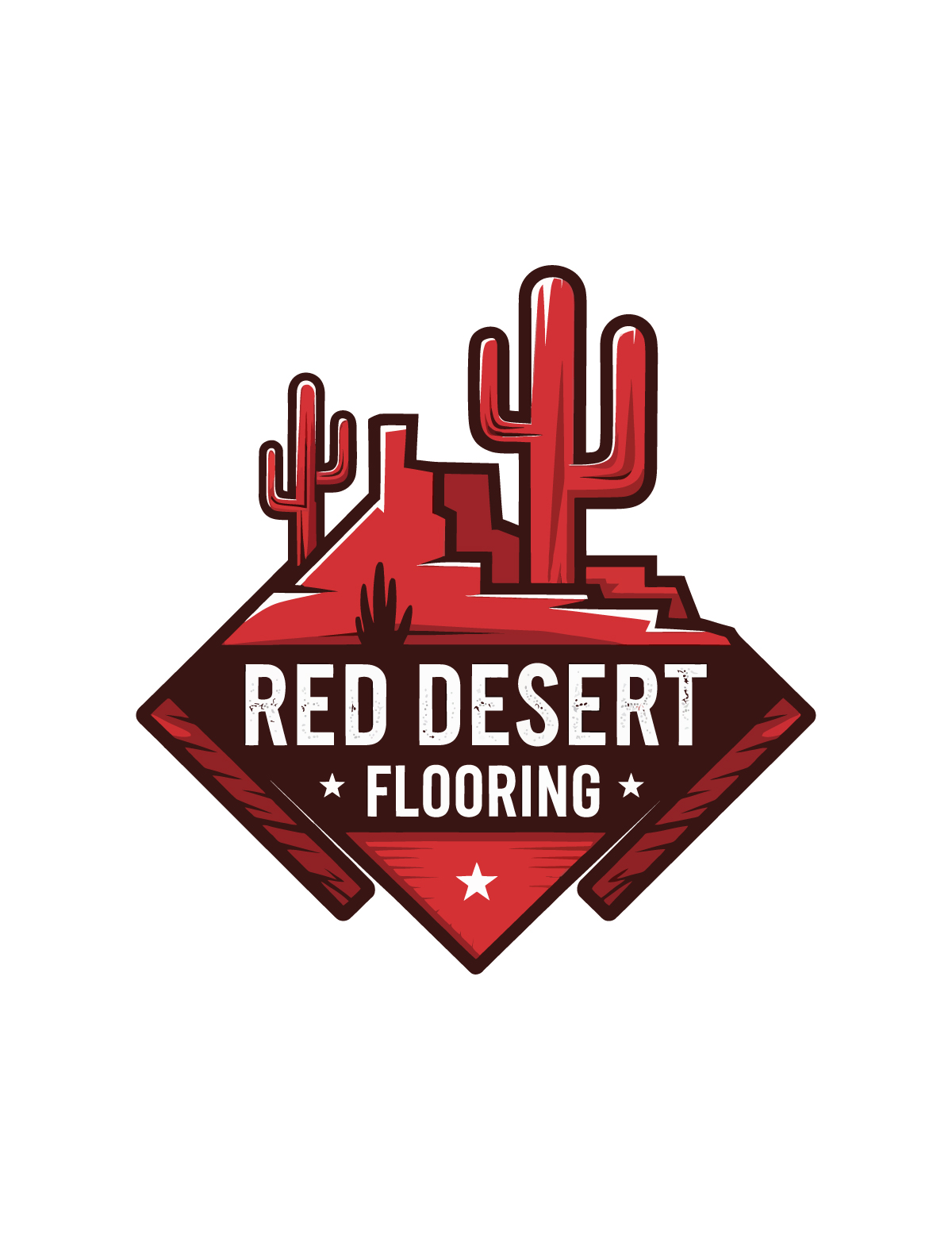 Logo Design by Designzz. for Red Desert Flooring/Picture Window Design Center | Design #34097534