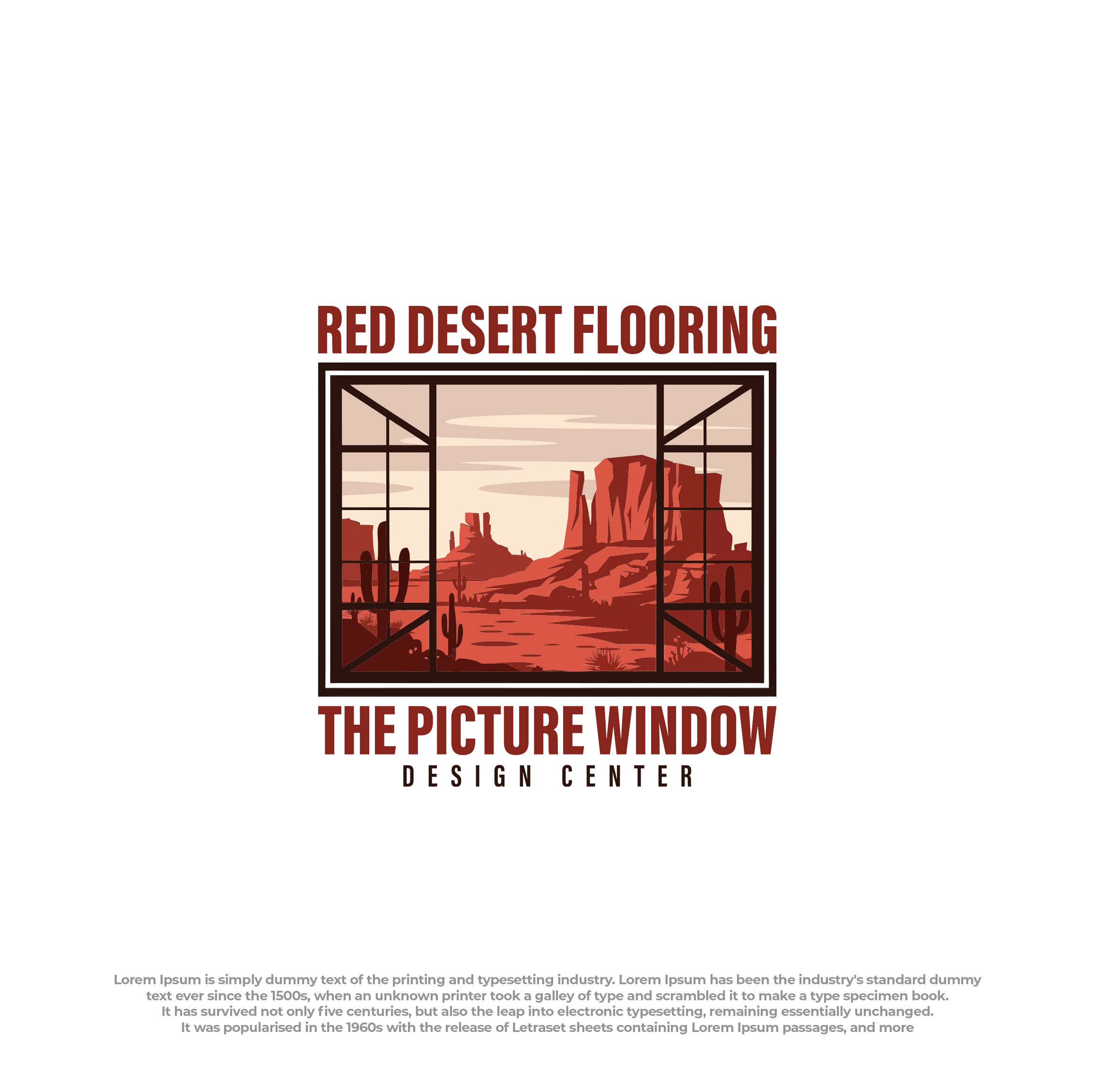 Logo Design by Peak design for Red Desert Flooring/Picture Window Design Center | Design #34136434