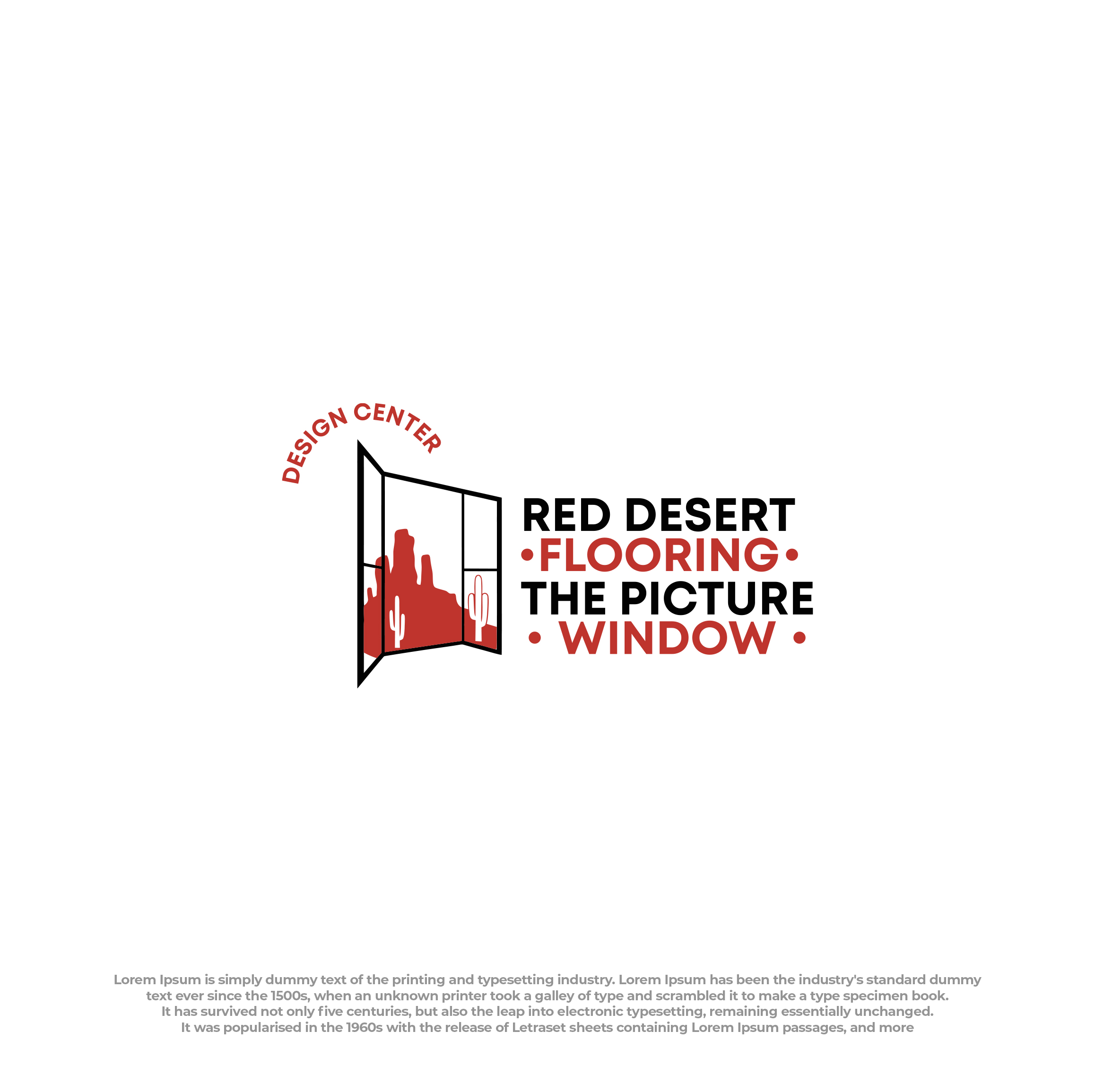 Logo Design by Peak design for Red Desert Flooring/Picture Window Design Center | Design #34136435