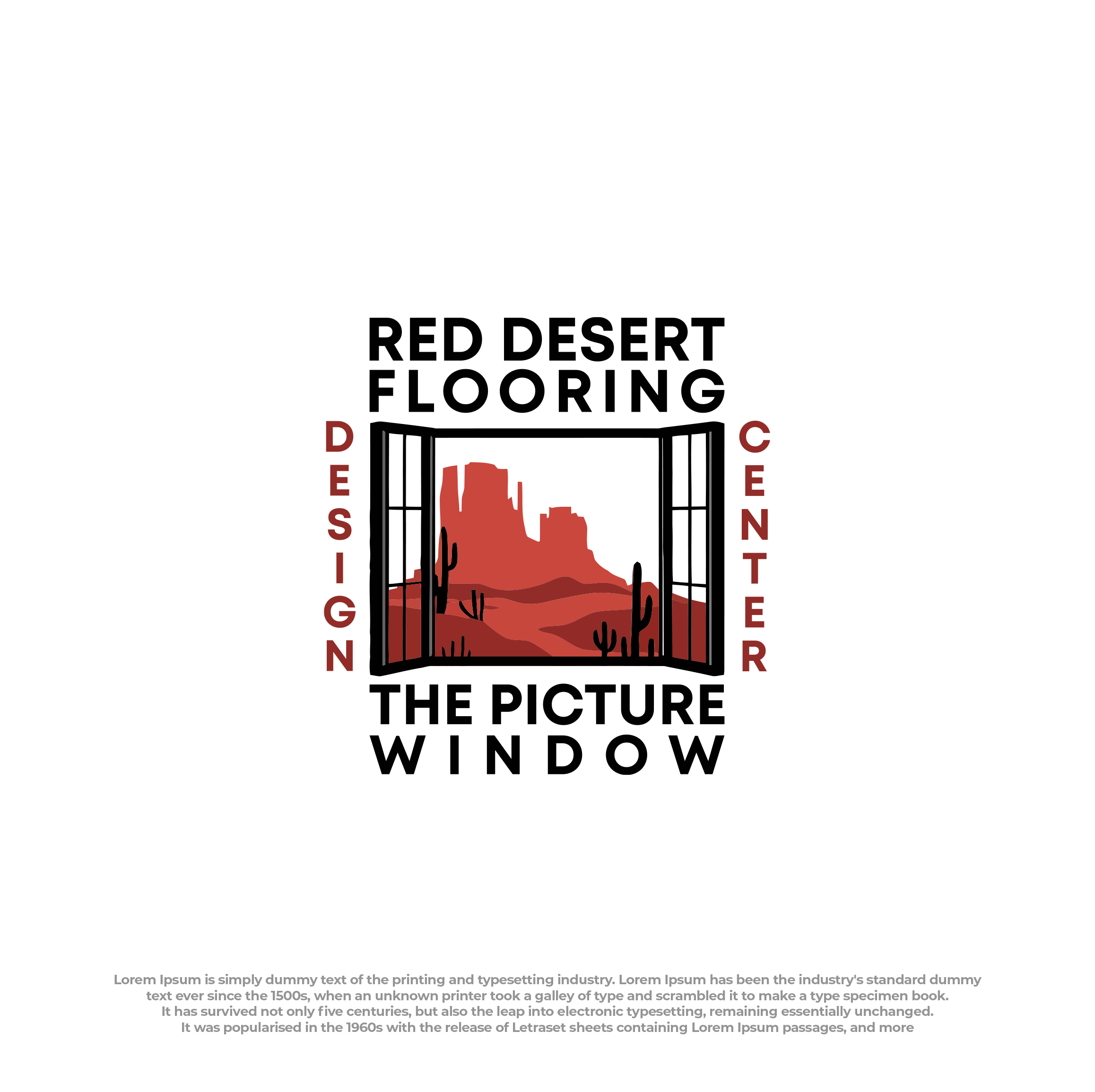 Logo Design by Peak design for Red Desert Flooring/Picture Window Design Center | Design #34136436