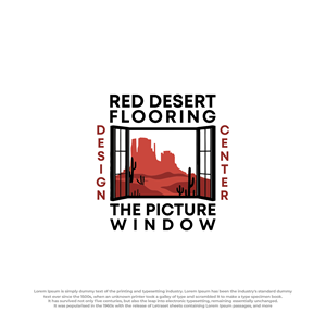 Logo Design by Peak design for Red Desert Flooring/Picture Window Design Center | Design: #34136436