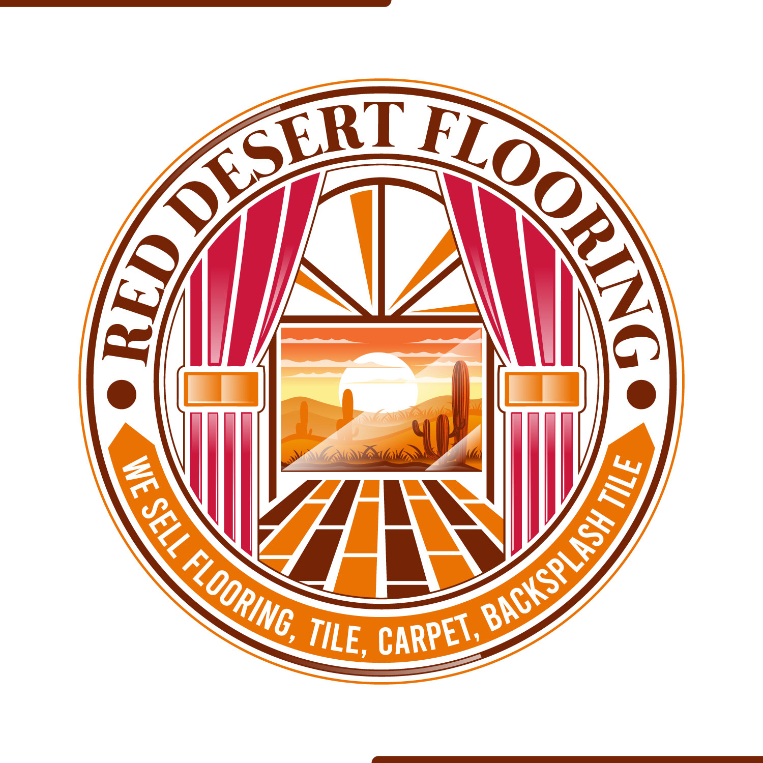 Logo Design by Suvendu.S for Red Desert Flooring/Picture Window Design Center | Design #34126643