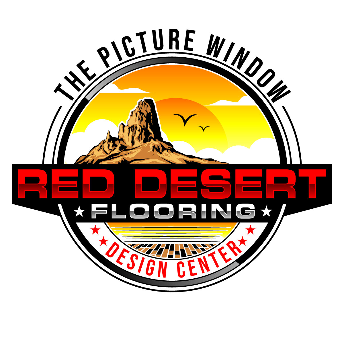 Logo Design by Suvendu.S for Red Desert Flooring/Picture Window Design Center | Design: #34161063