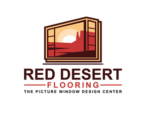 Logo Design by AB design ..... for Red Desert Flooring/Picture Window Design Center | Design: #34091175