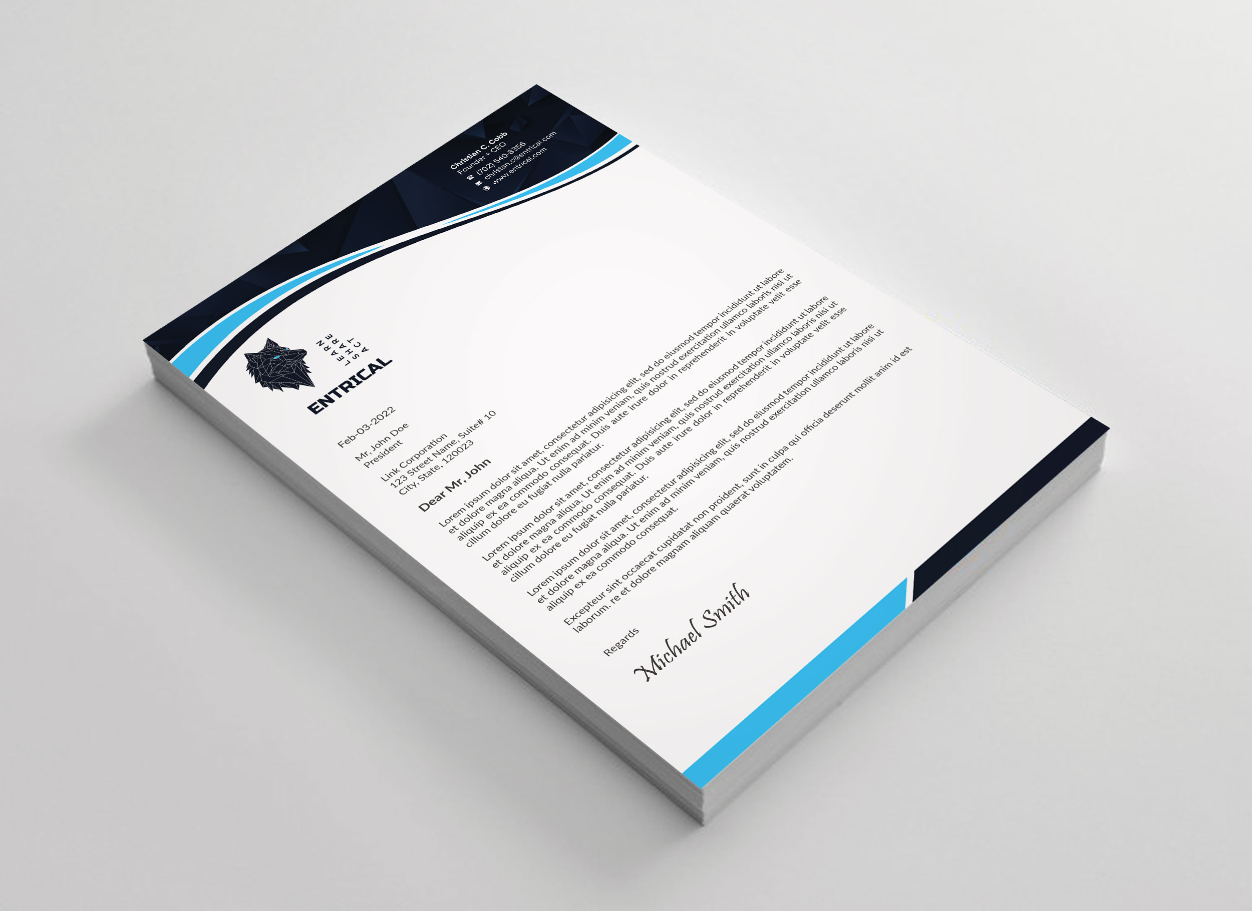 Stationery Design by sadikul islam for Entrical, LLC | Design #34118048