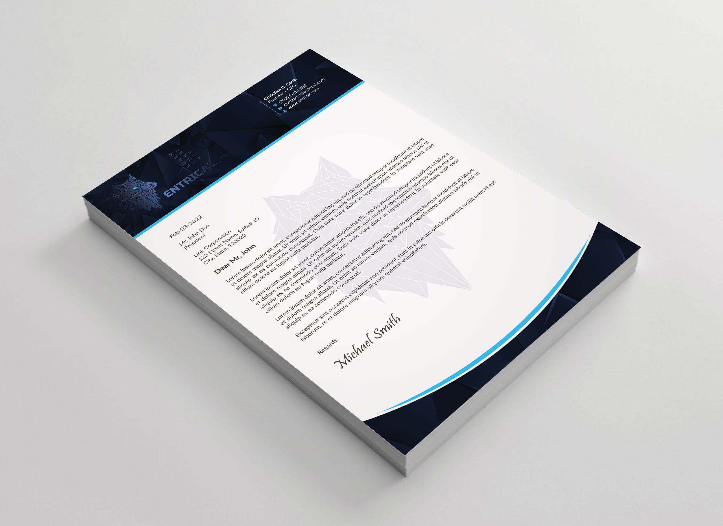 Stationery Design by sadikul islam for Entrical, LLC | Design #34122929