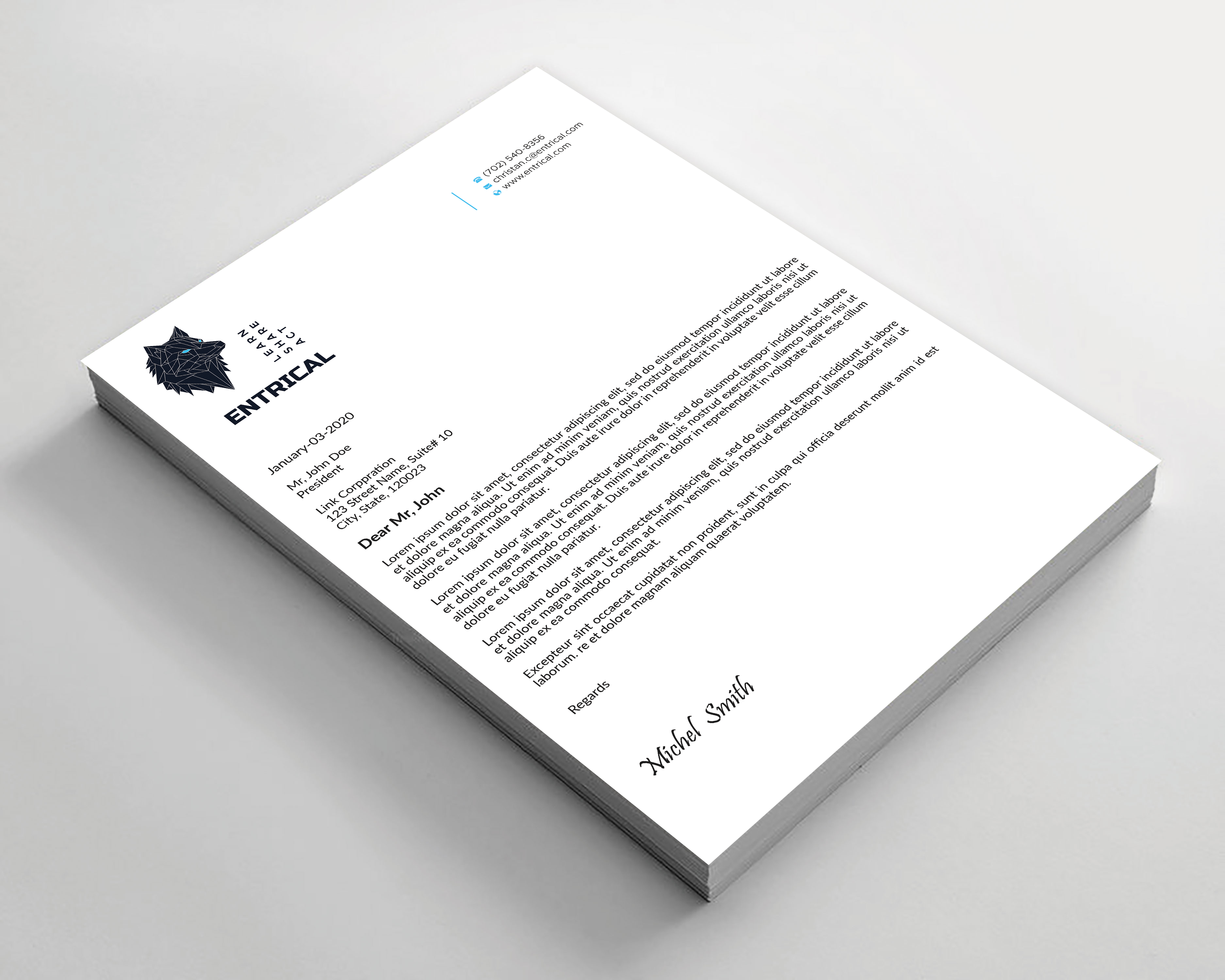 Stationery Design by Expert Bappy for Entrical, LLC | Design #34114416