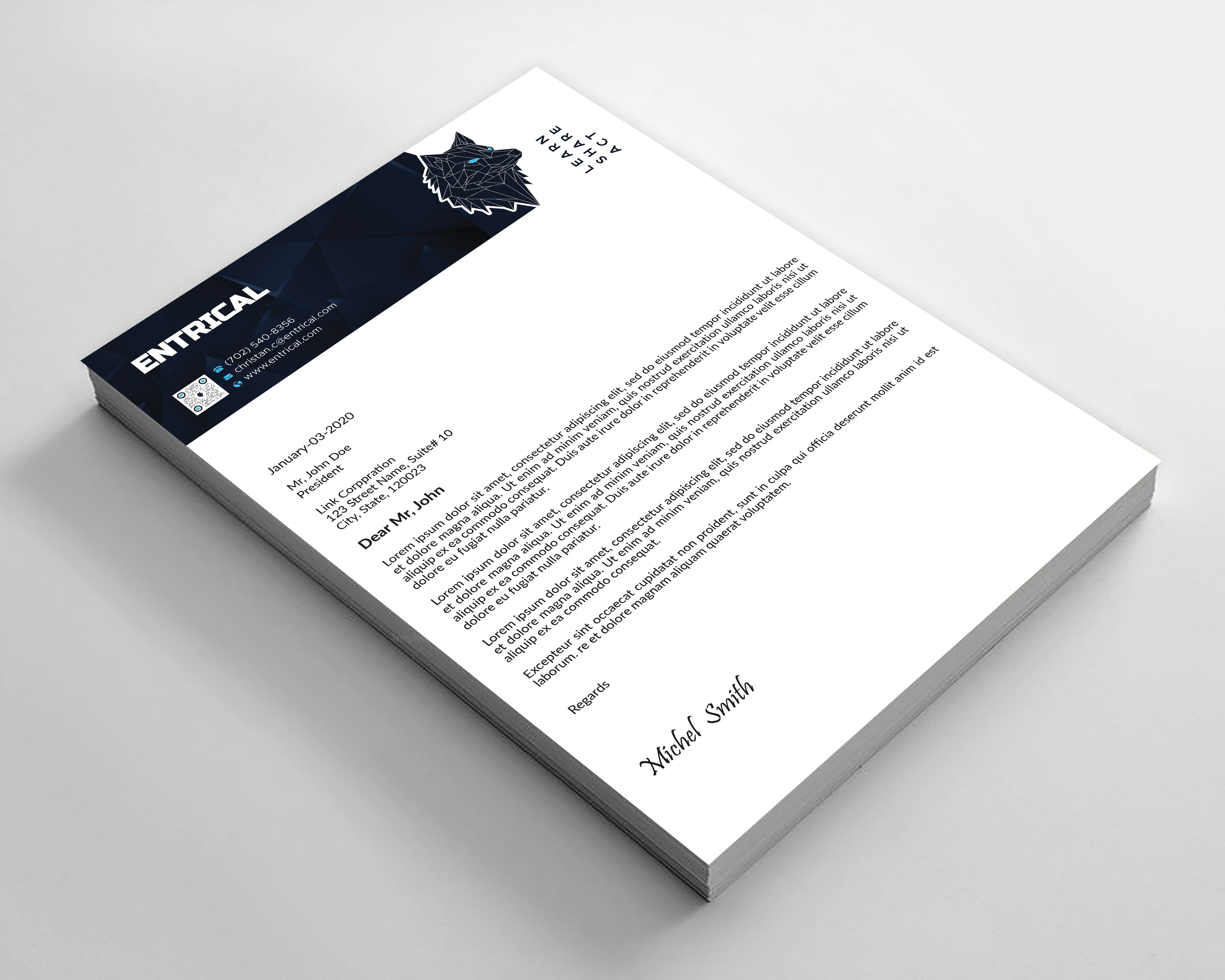 Stationery Design by Expert Bappy for Entrical, LLC | Design #34114606