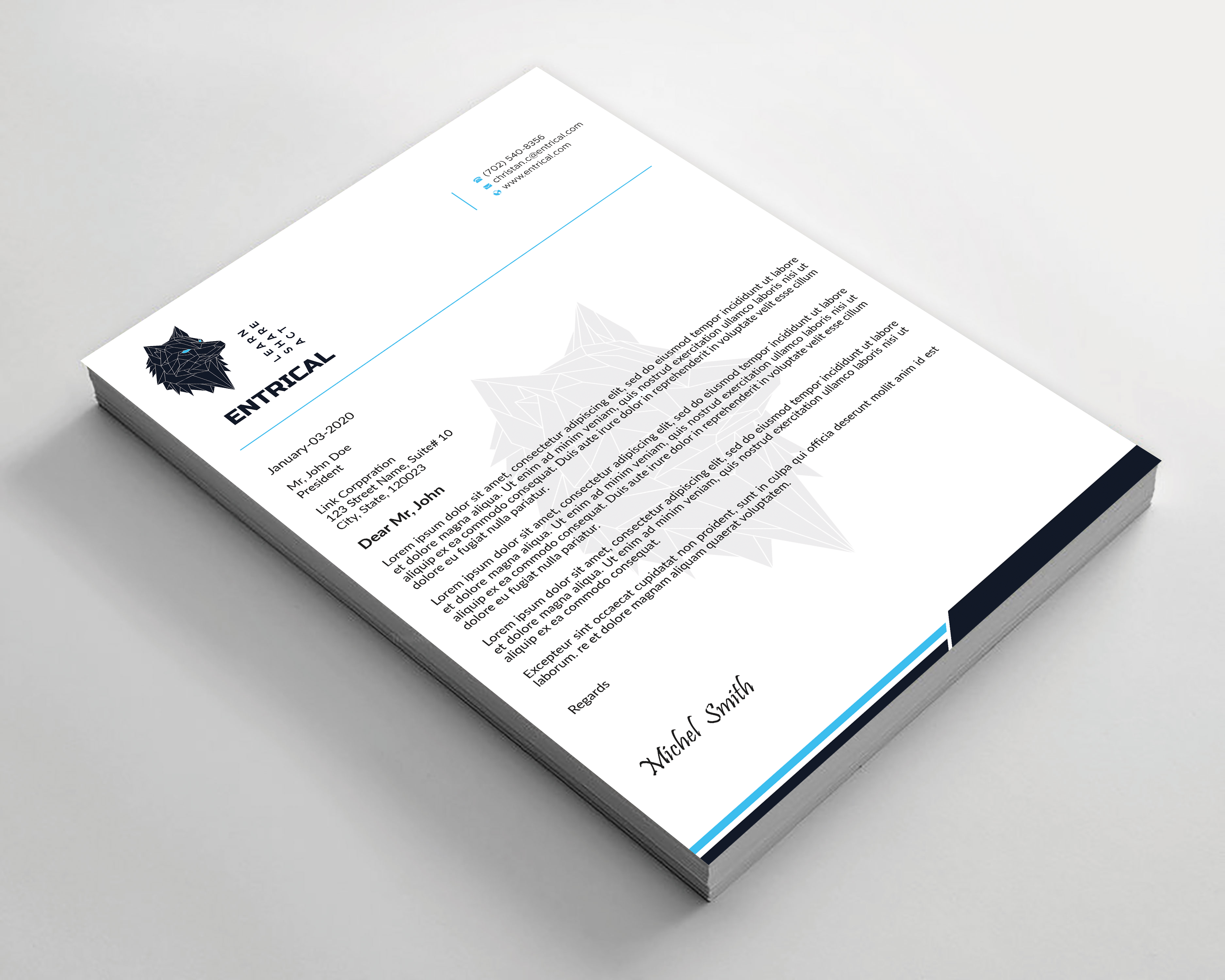 Stationery Design by Expert Bappy for Entrical, LLC | Design #34115284