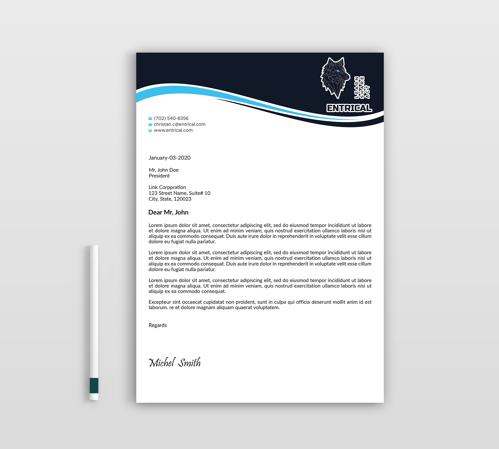 Stationery Design by Expert Bappy for Entrical, LLC | Design #34115350