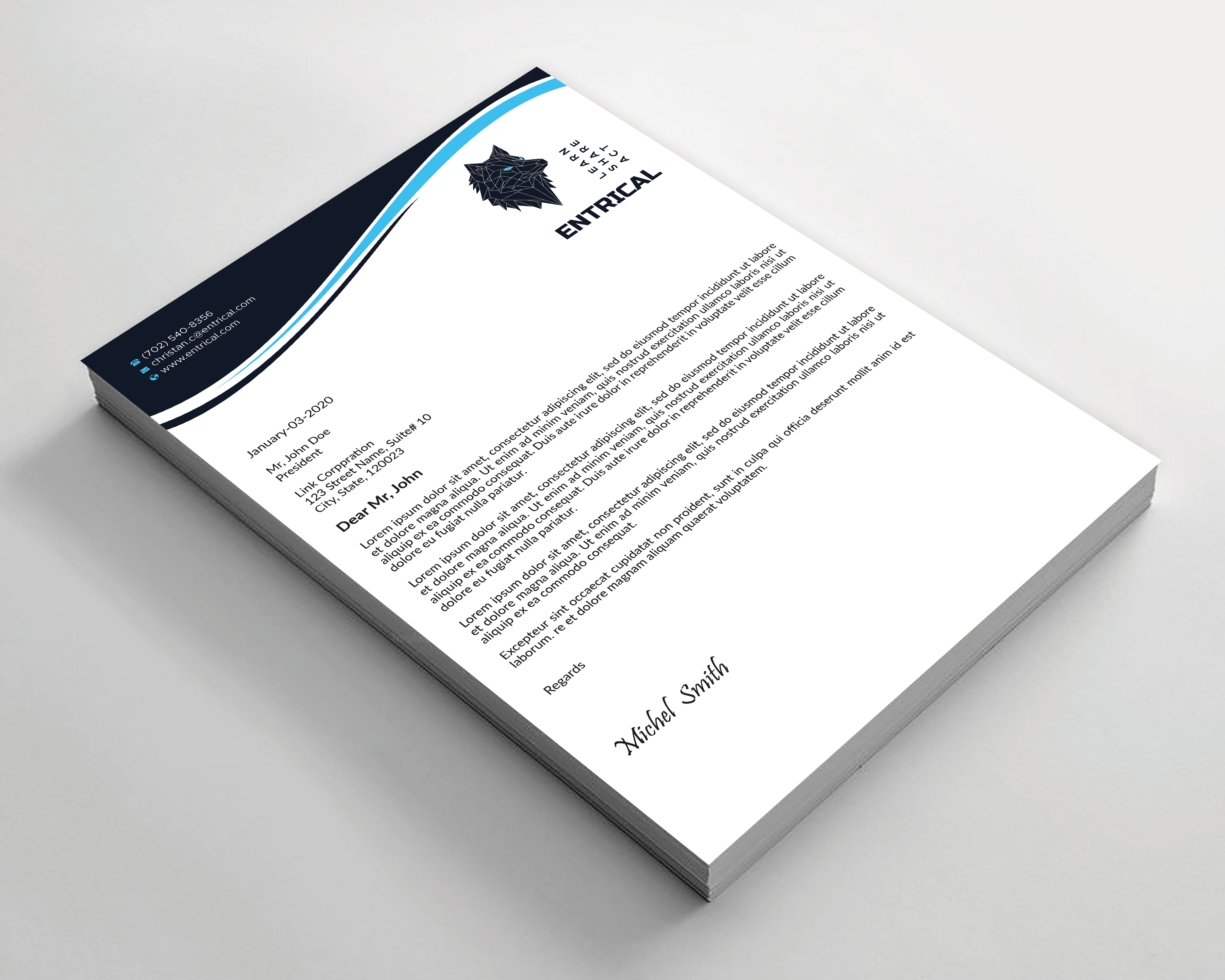 Stationery Design by Expert Bappy for Entrical, LLC | Design #34115365