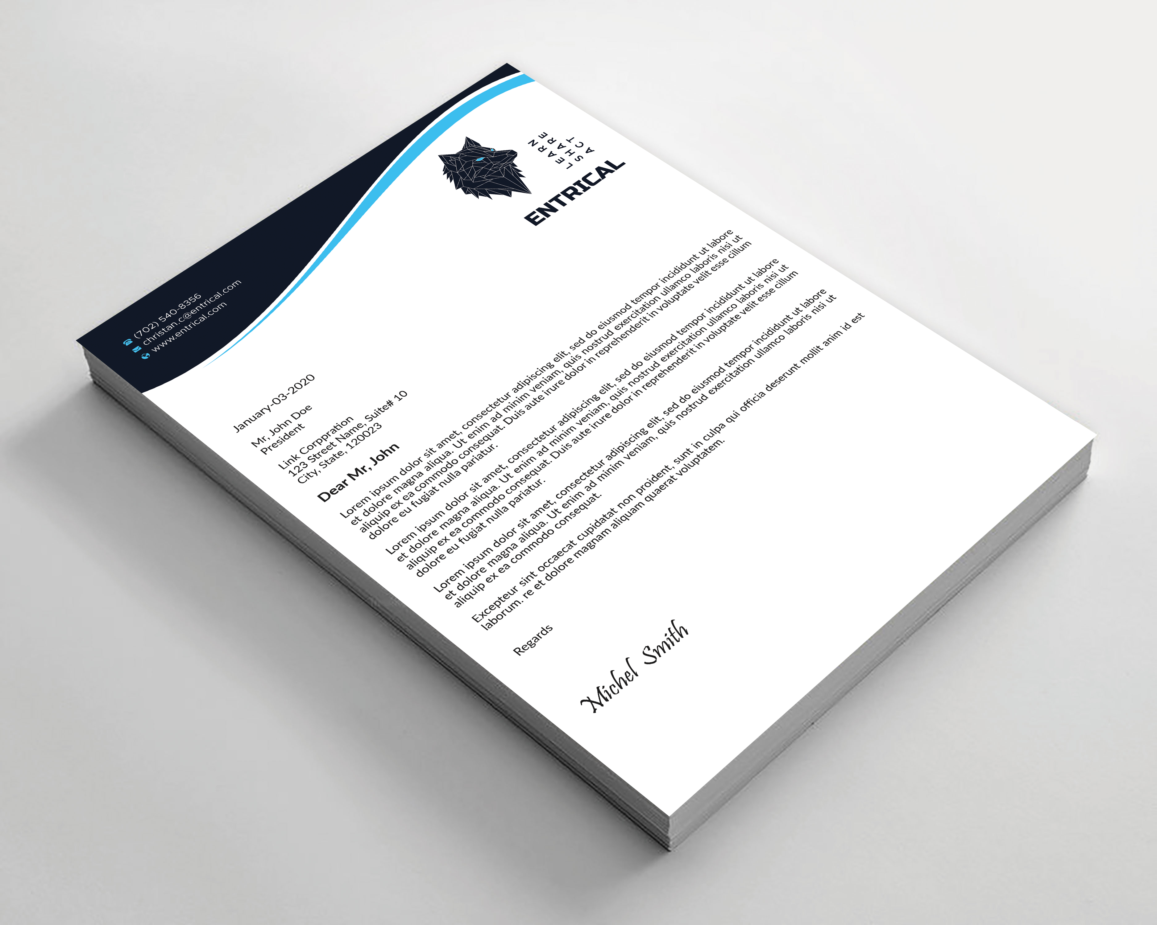 Stationery Design by Expert Bappy for Entrical, LLC | Design #34115374