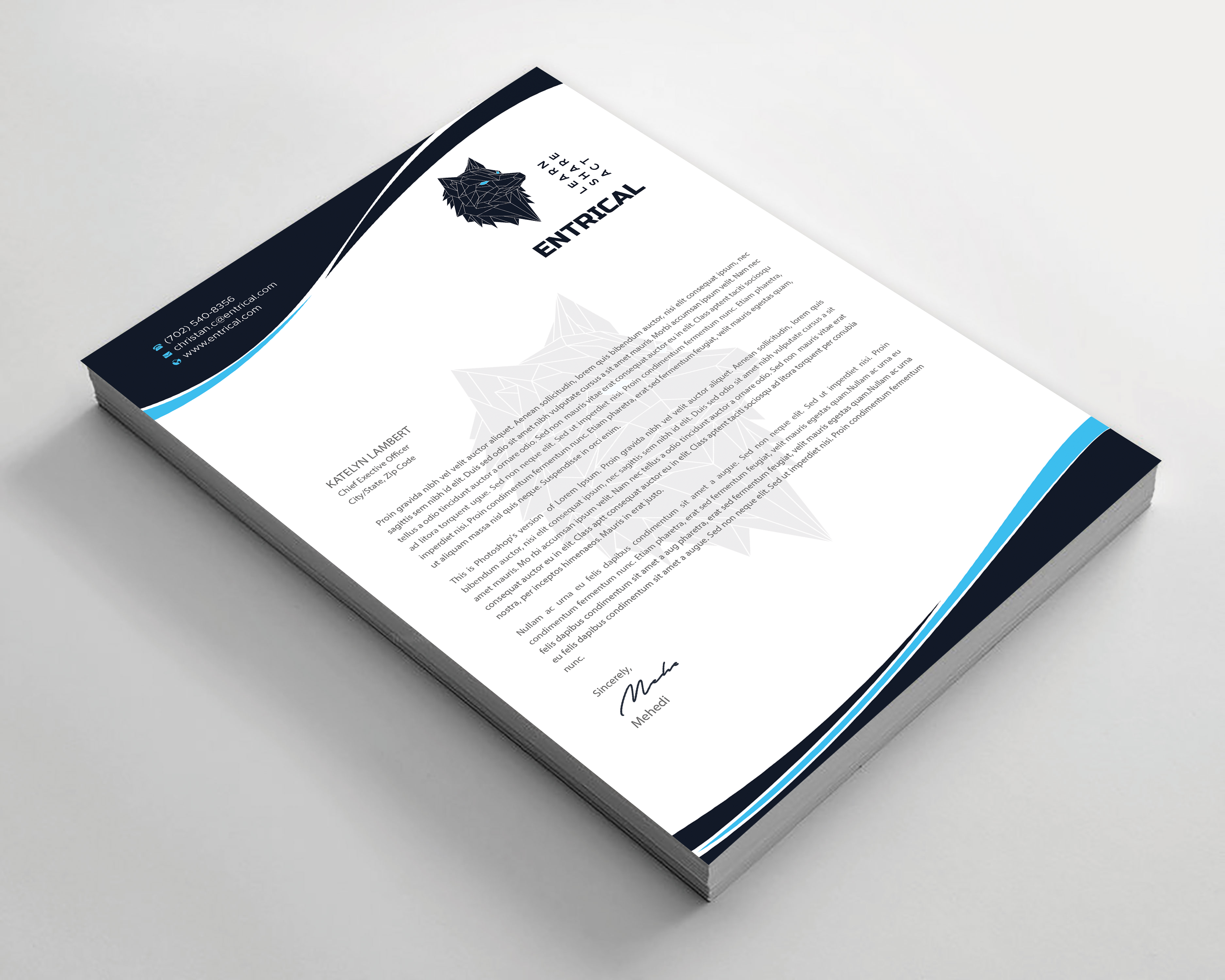 Stationery Design by Expert Bappy for Entrical, LLC | Design #34121067