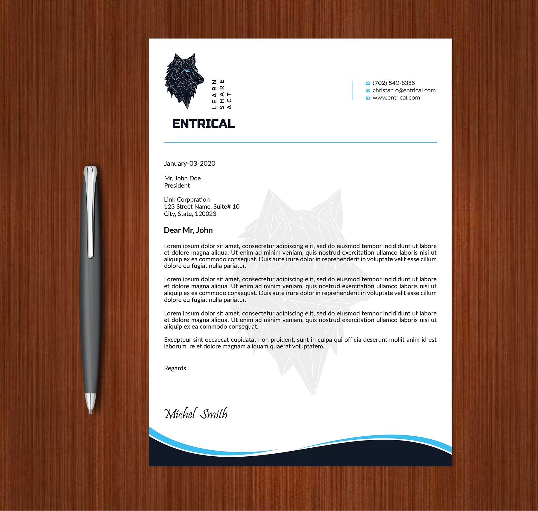 Stationery Design by Expert Bappy for Entrical, LLC | Design #34121182