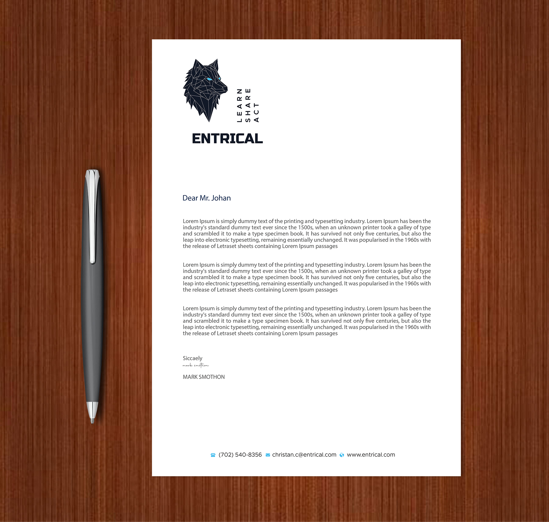 Stationery Design by Expert Bappy for Entrical, LLC | Design #34121210