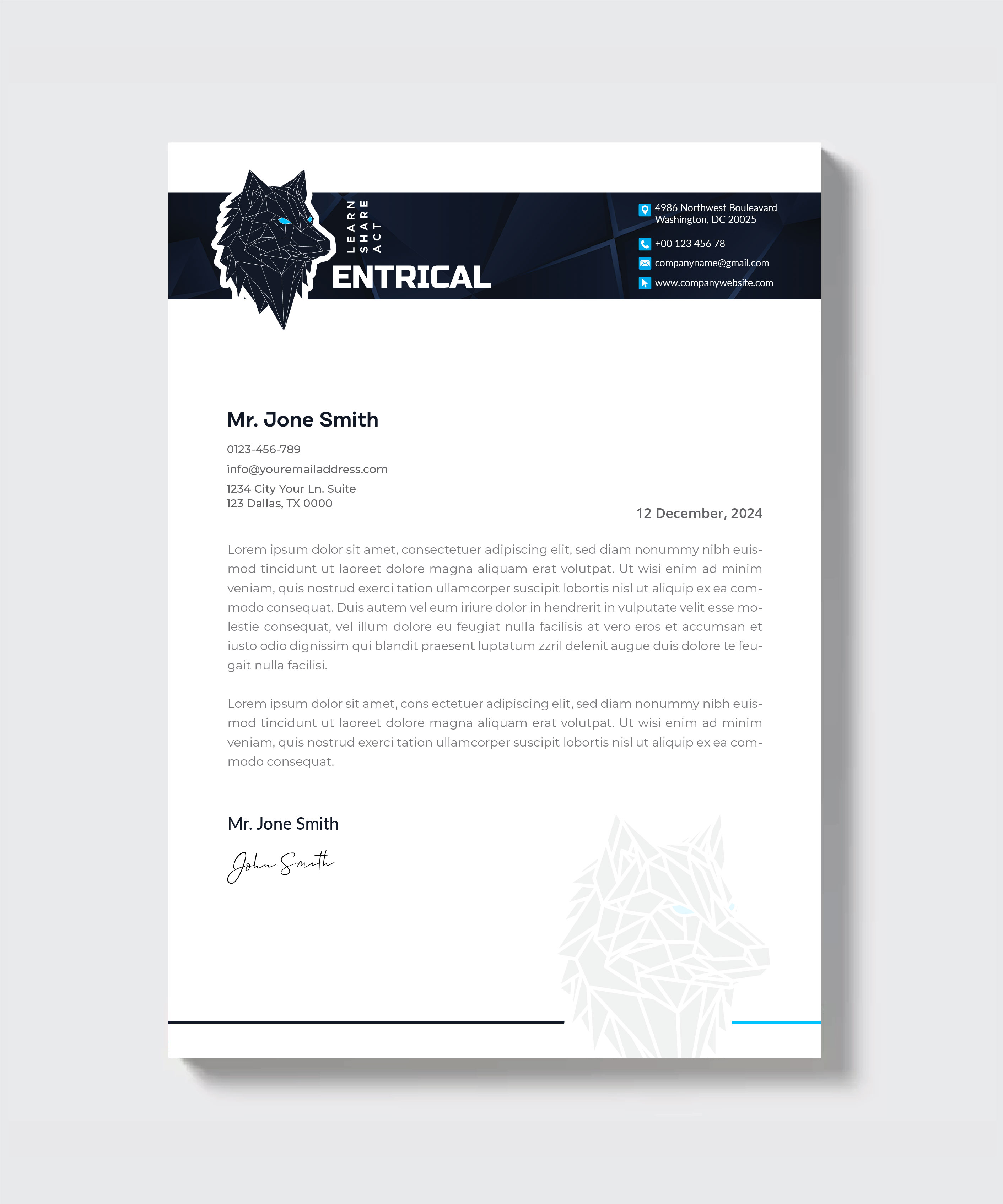 Stationery Design by artbitin for Entrical, LLC | Design #34123331