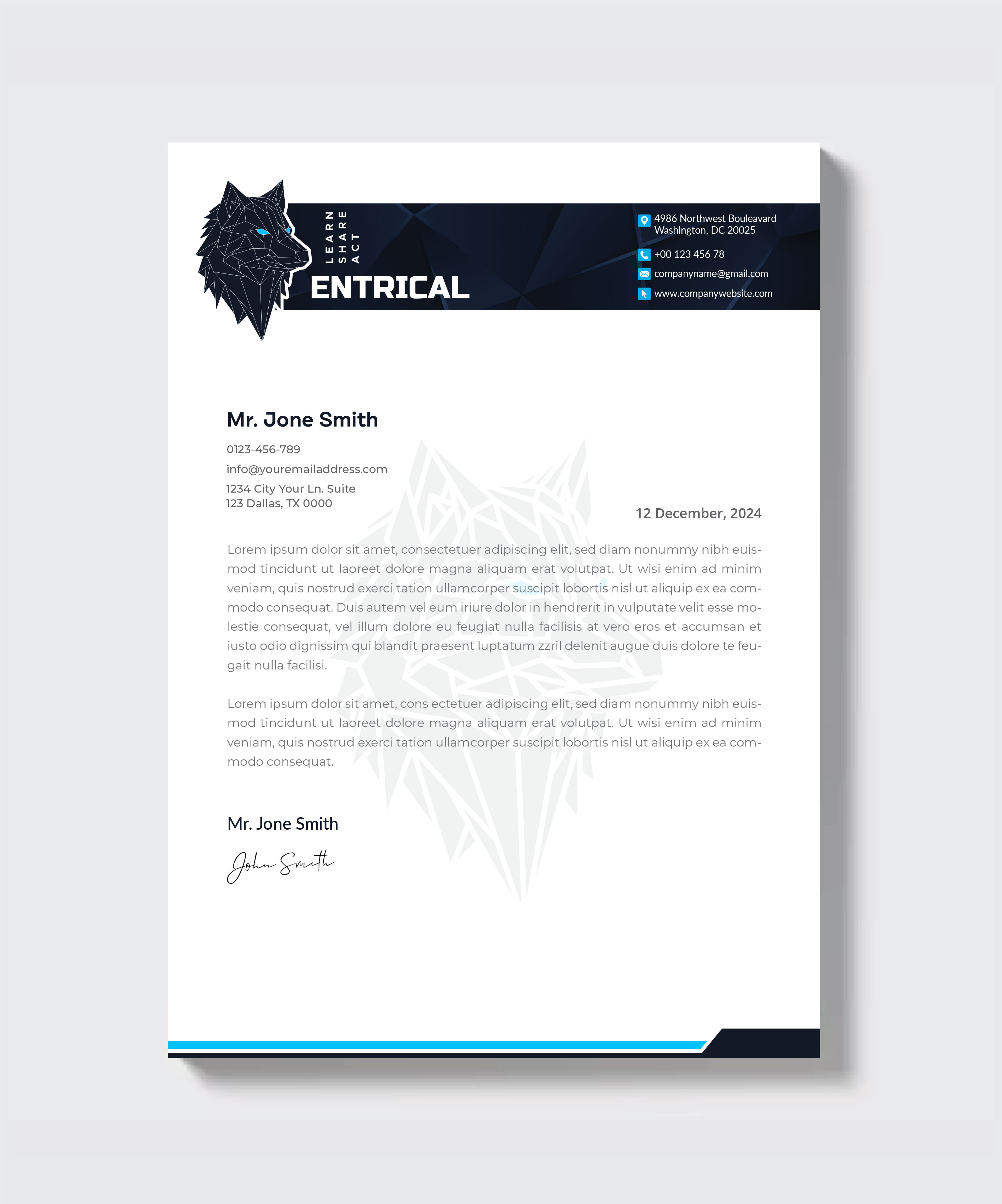 Stationery Design by artbitin for Entrical, LLC | Design #34123332